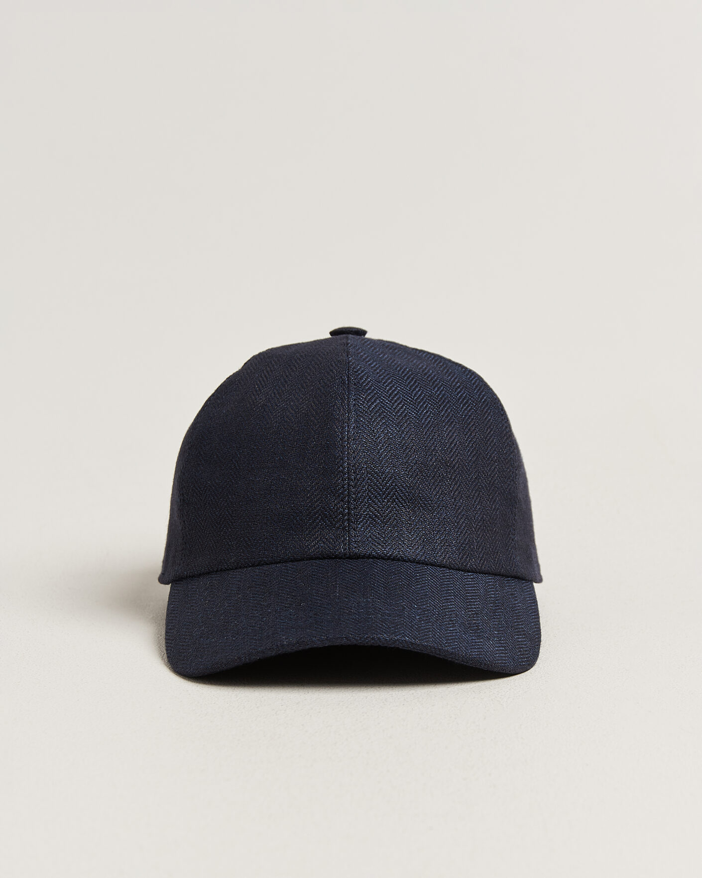 Men | Hats & Caps | Wigéns | Baseball Linen Herringbone Cap Navy