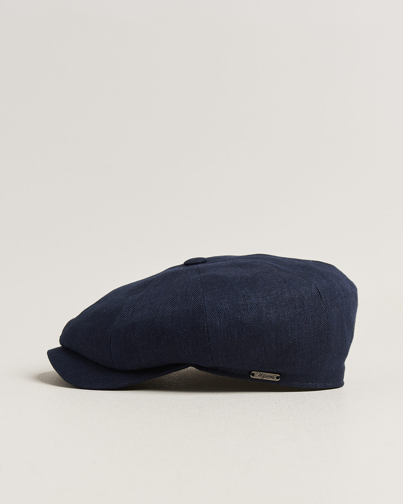 Men | Hats & Caps | Wigéns | Newsboy Retro Hopsack Linen Cap Navy