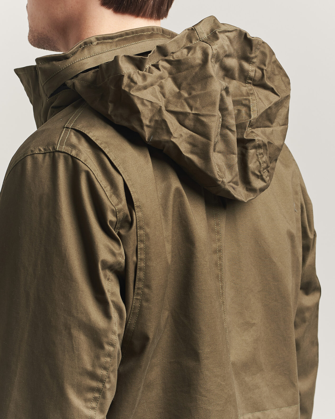 Men | Coats & Jackets | Oscar Jacobson | M65 Coated Cotton Field Jacket Olive