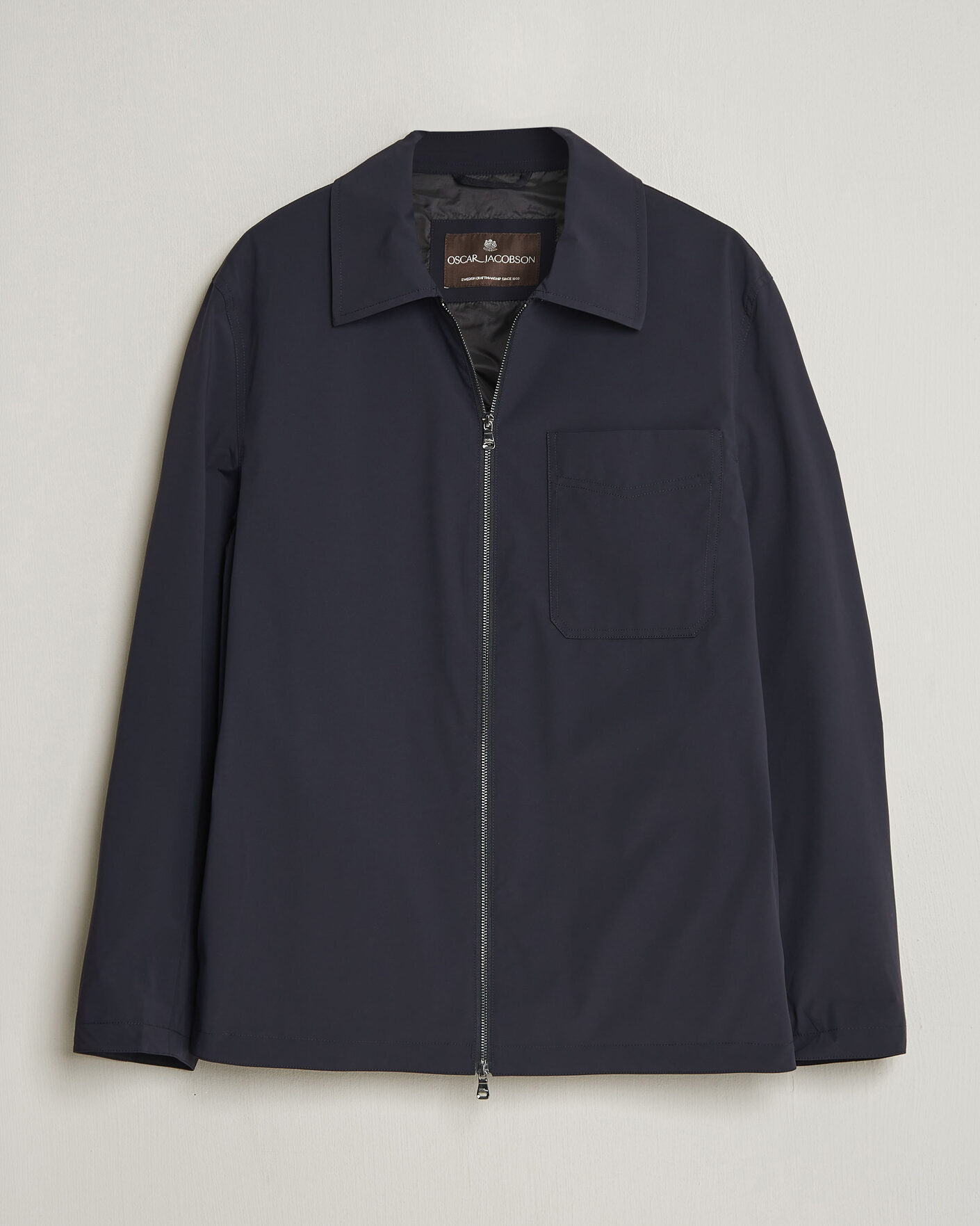 Men | Coats & Jackets | Oscar Jacobson | Light Zipped Shirt Jacket Navy
