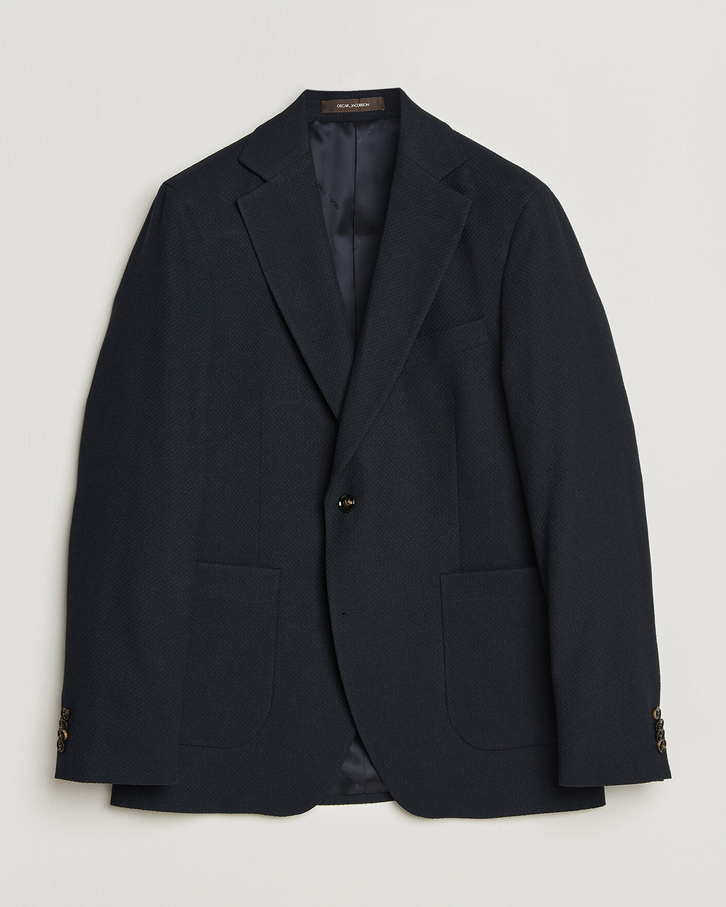 Men | Blazers | Oscar Jacobson | Fogerty Patch Structure Cotton Blazer Navy