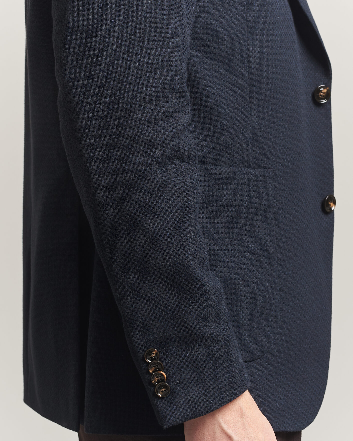 Men | Blazers | Oscar Jacobson | Fogerty Patch Structure Cotton Blazer Navy