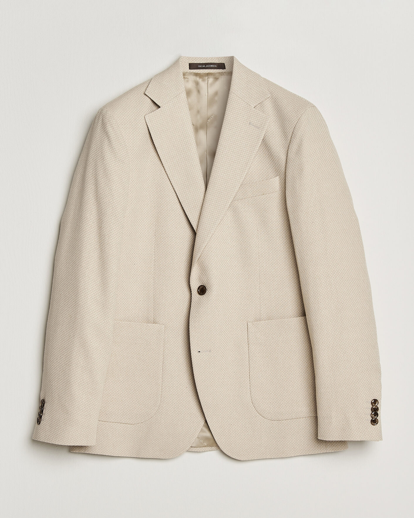 Men | Blazers | Oscar Jacobson | Fogerty Patch Structure Cotton Blazer Beige
