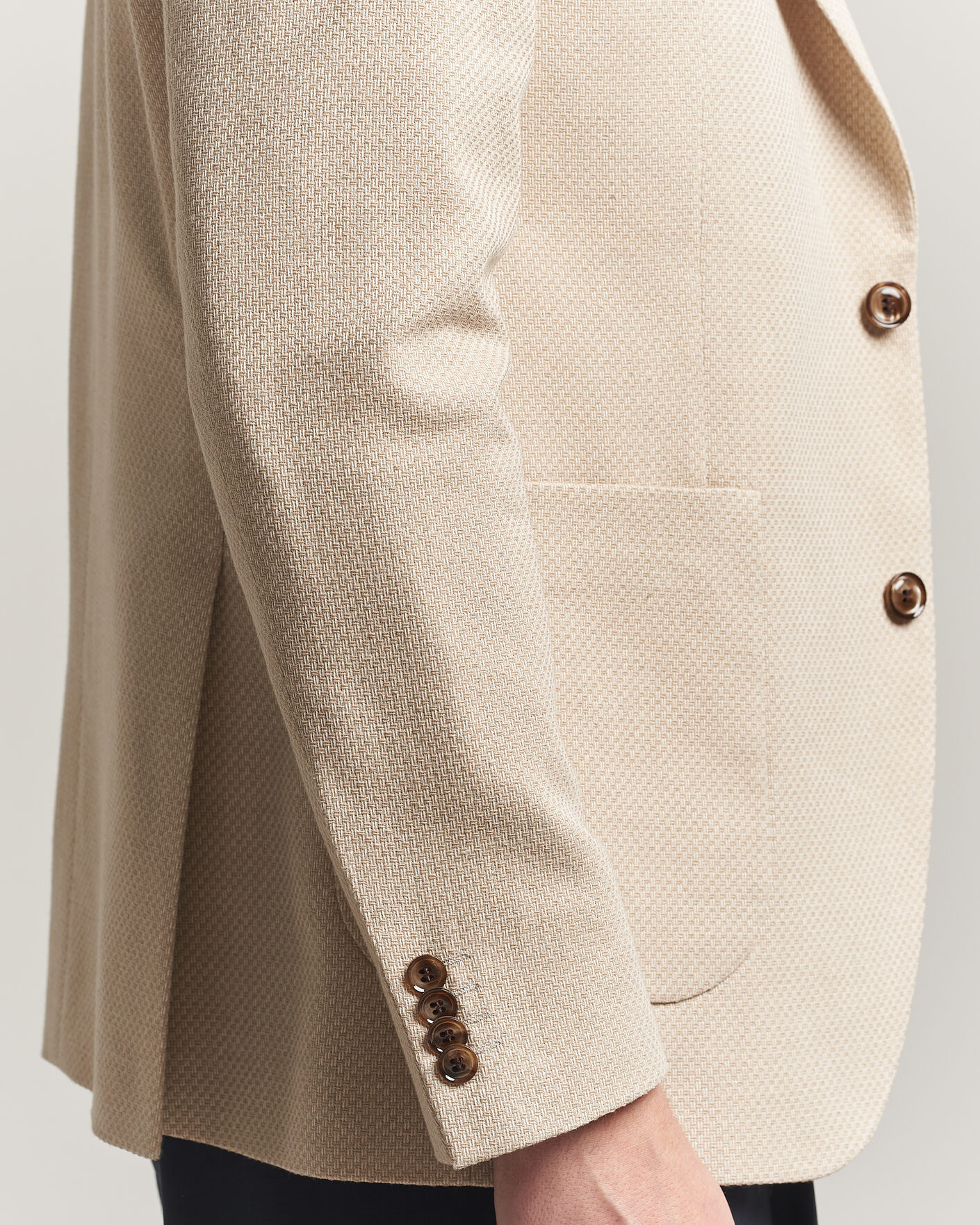 Men | Blazers | Oscar Jacobson | Fogerty Patch Structure Cotton Blazer Beige