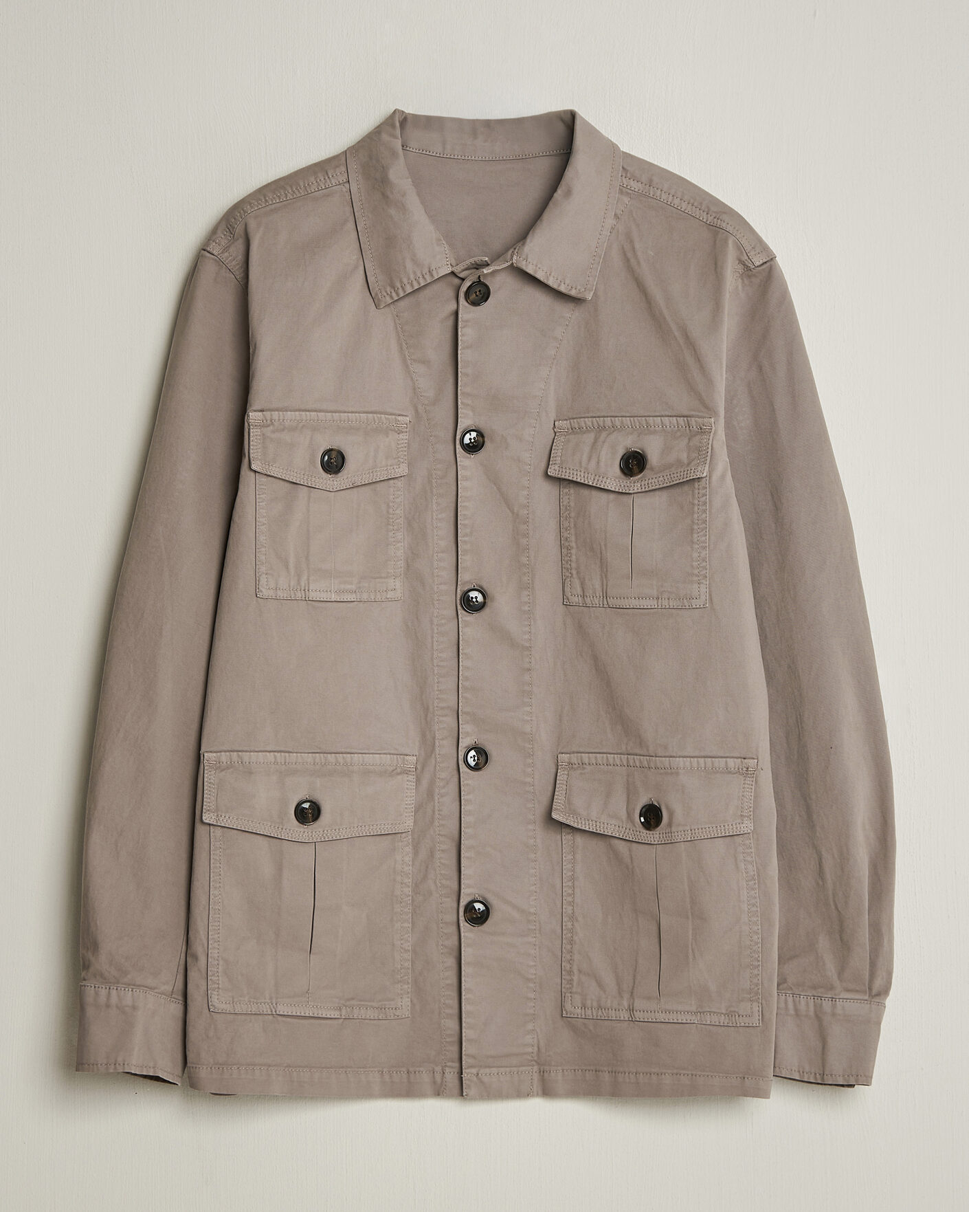 Men | Shirts | Oscar Jacobson | Safari Cotton Shirt Jacket Grey