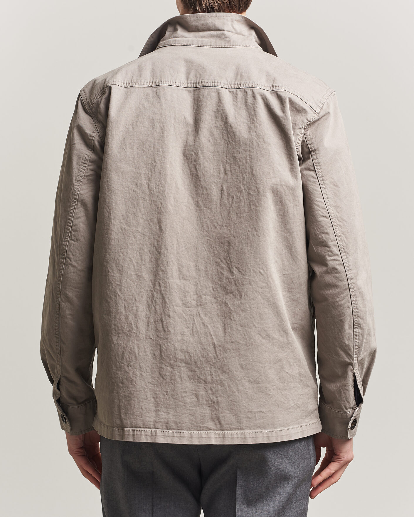 Men | Shirts | Oscar Jacobson | Safari Cotton Shirt Jacket Grey