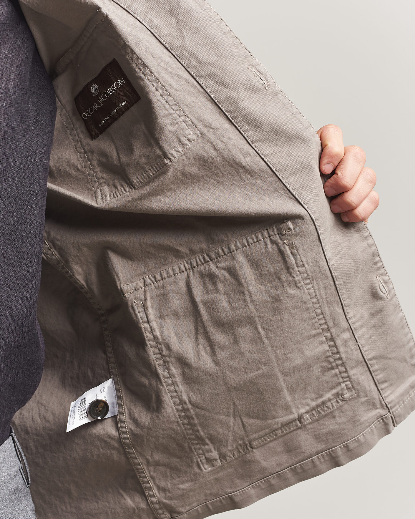 Men | Shirts | Oscar Jacobson | Safari Cotton Shirt Jacket Grey