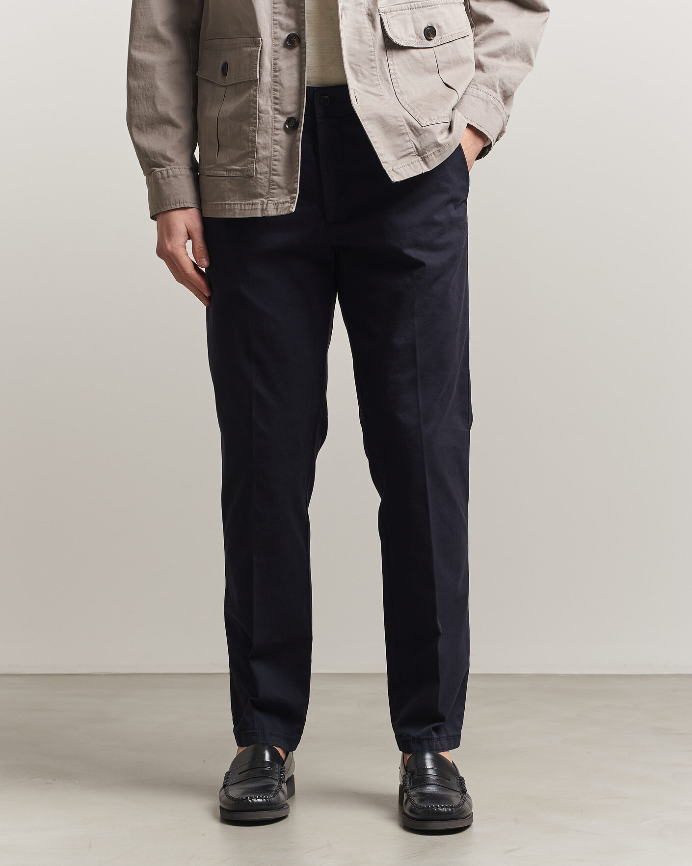 Men | Trousers | Oscar Jacobson | Danik Cotton Trousers Navy