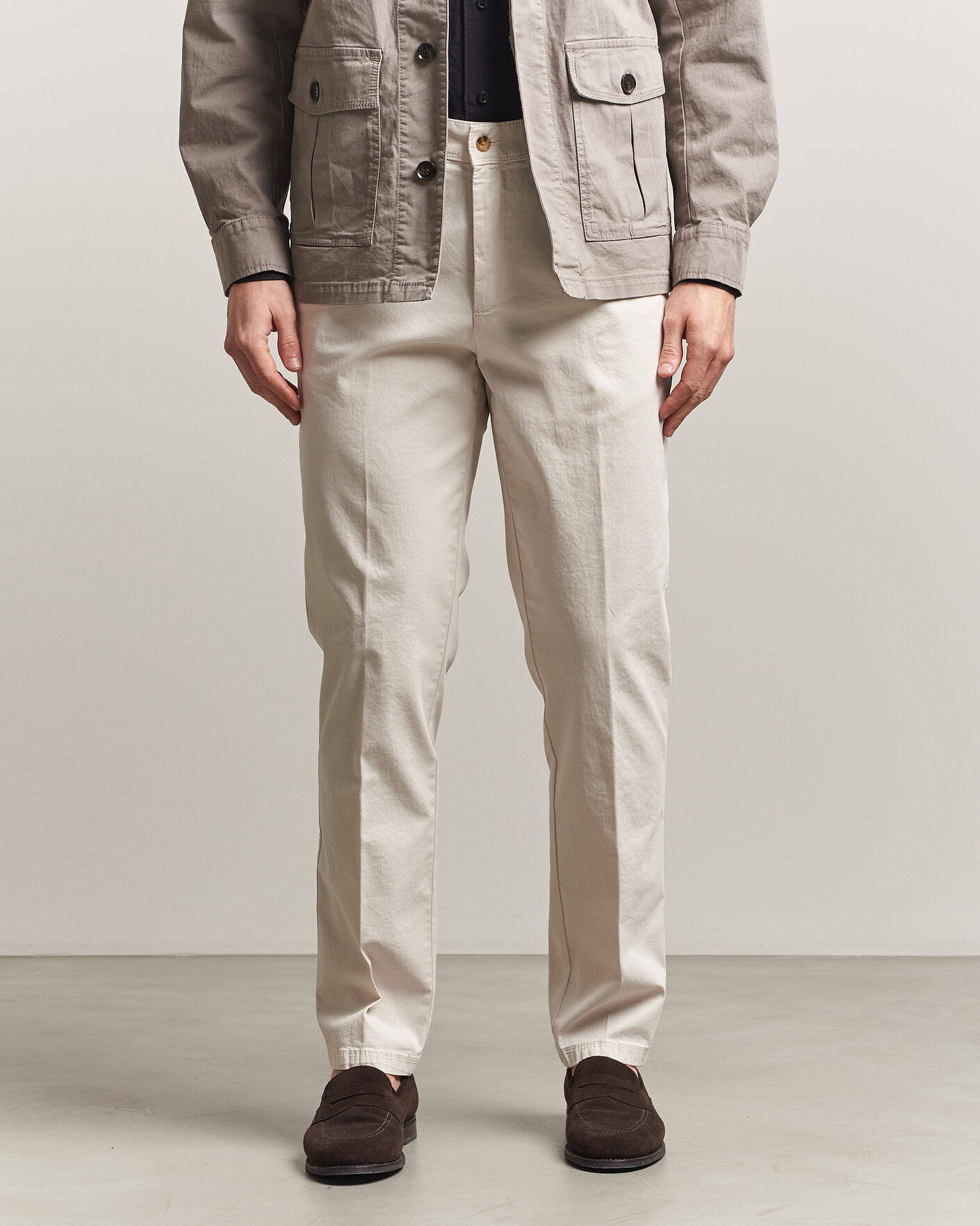 Men | Trousers | Oscar Jacobson | Danik Cotton Trousers White