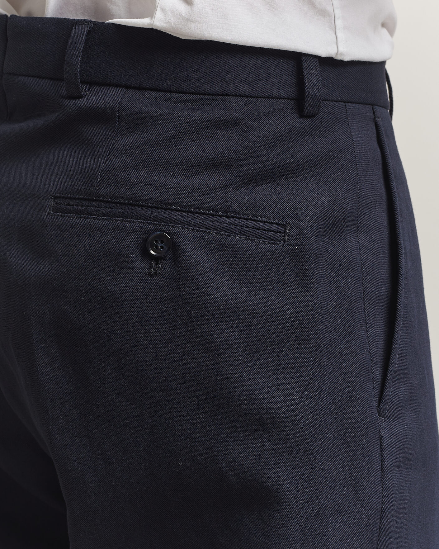 Men | Trousers | Oscar Jacobson | Del Cotton/Linen Trousers Navy