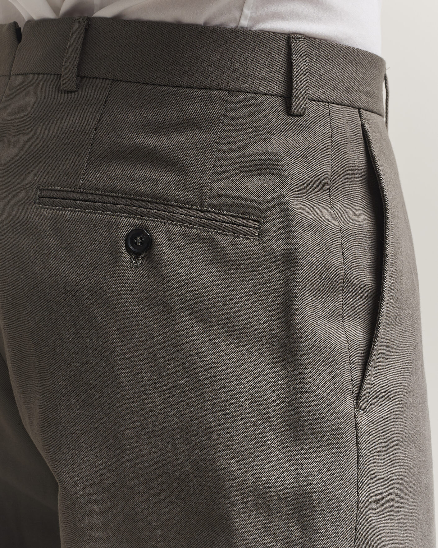 Men | Trousers | Oscar Jacobson | Del Cotton/Linen Trousers Olive