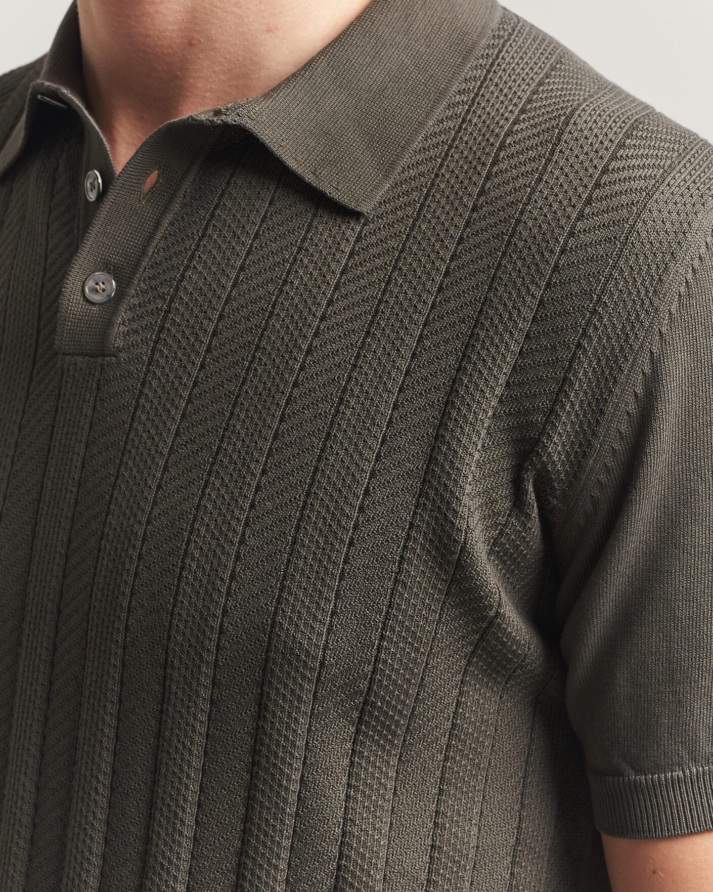 Men | Polo Shirts | Oscar Jacobson | Barto Structured Cotton Polo Green