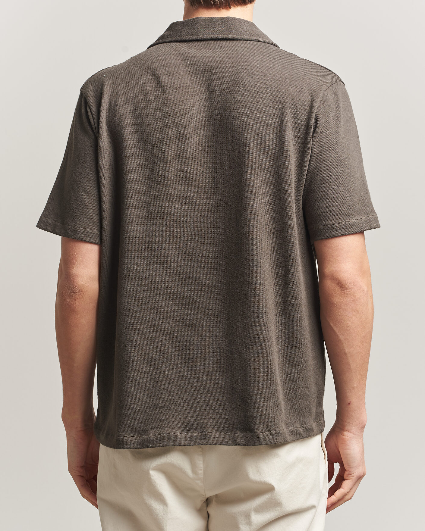 Men | Shirts | Oscar Jacobson | Kirk Knitted Short Sleeve Shirt Green