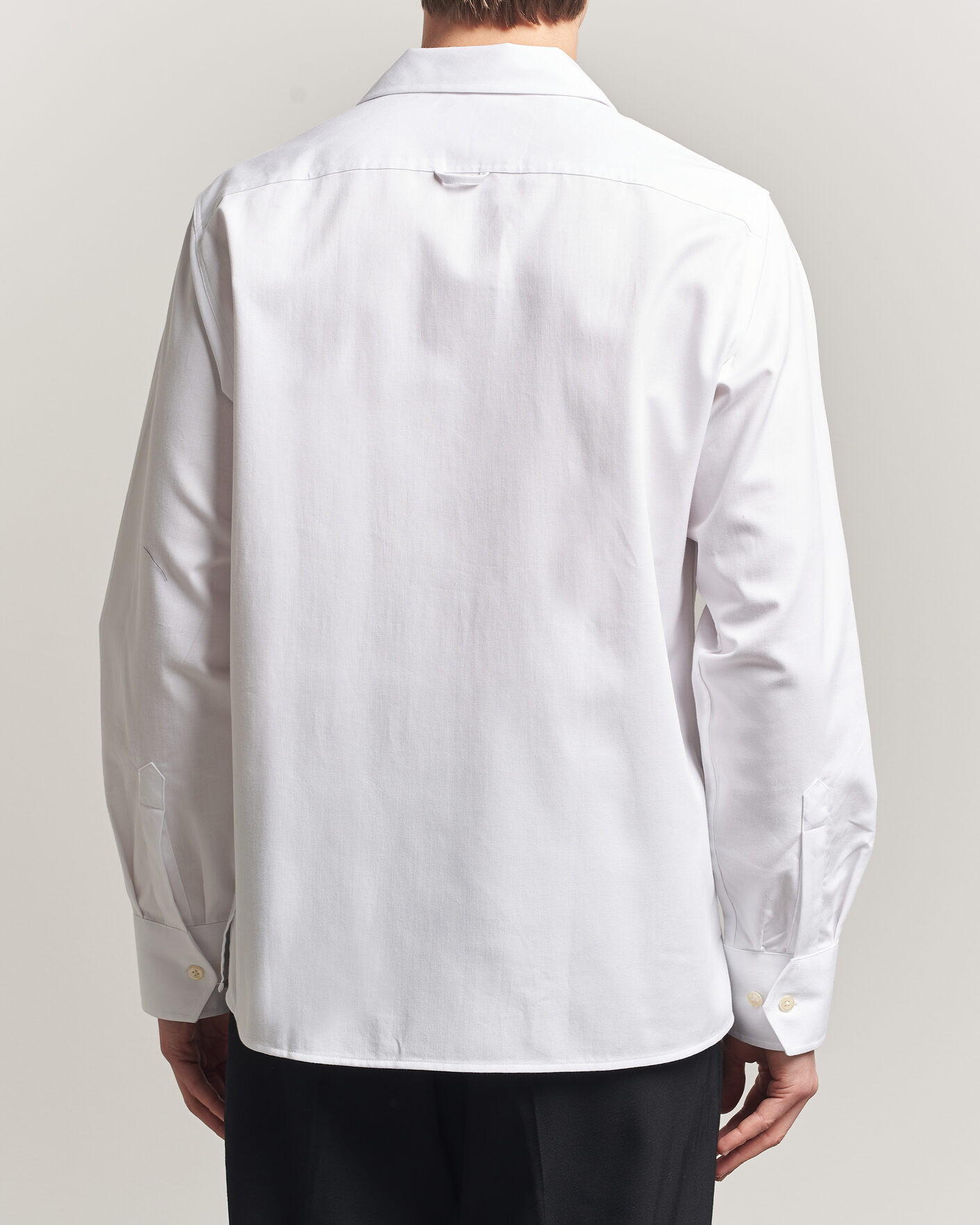 Men | Shirts | Oscar Jacobson | Straight Fit Bowling Collar Cotton Shirt White