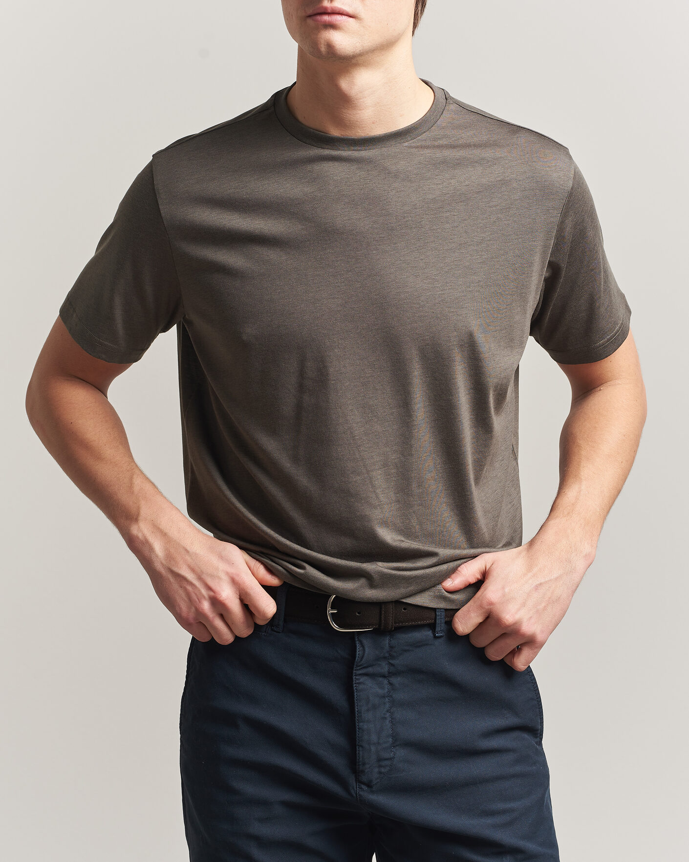 Men | T-Shirts | Oscar Jacobson | Kim Lyocel/Cotton T-Shirt Green