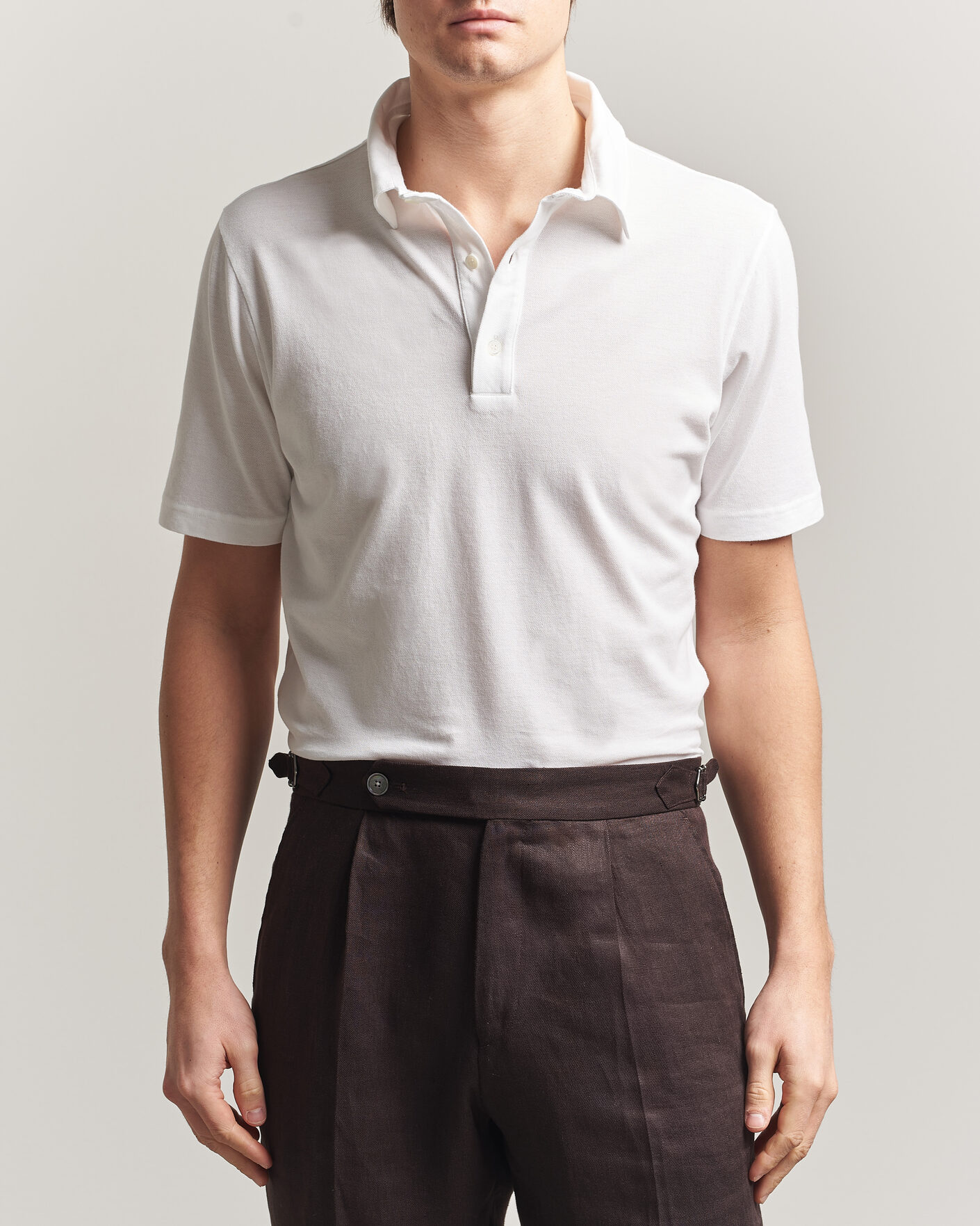 Men | Polo Shirts | Zanone | Soft Cotton Piquet Polo White