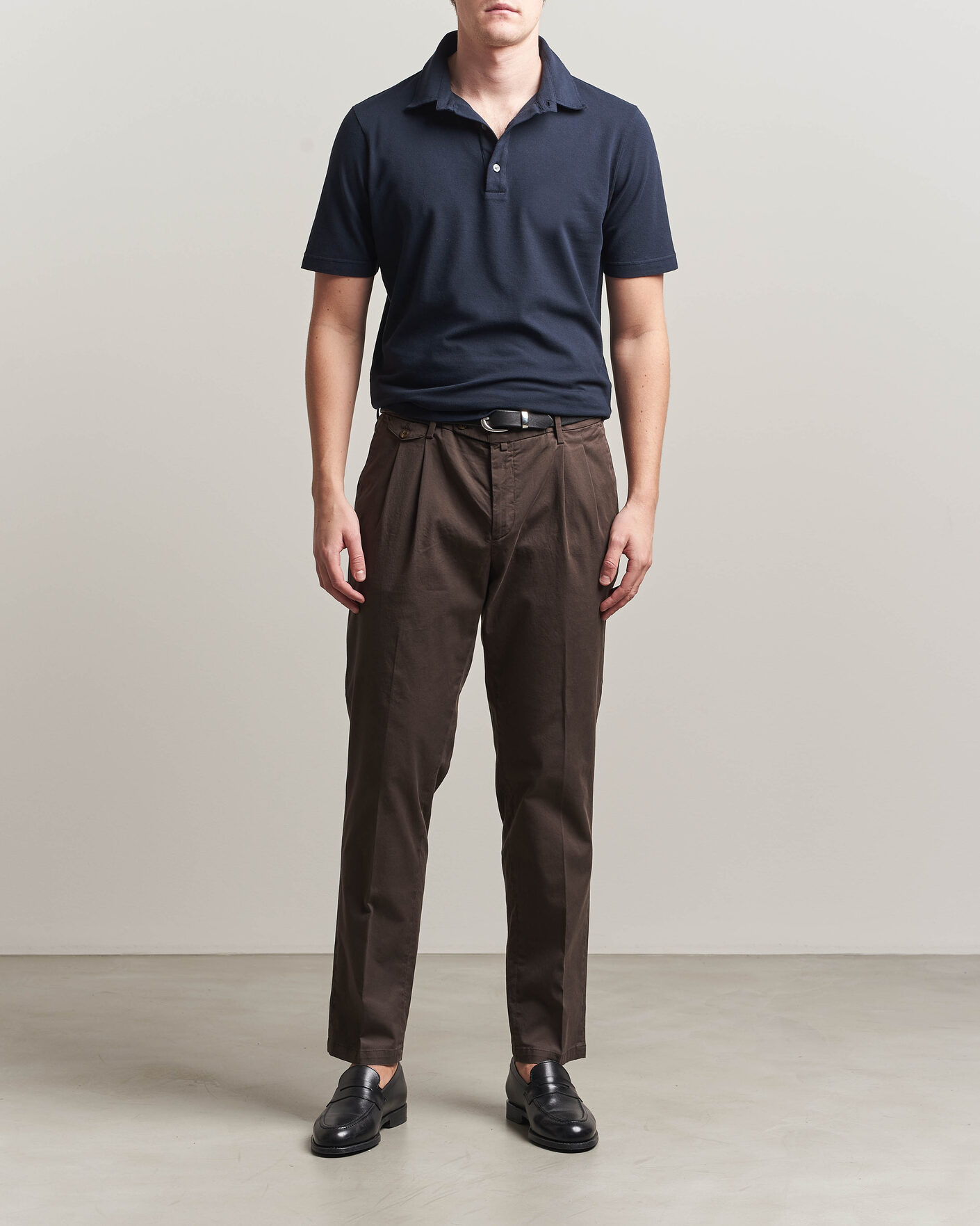 Men | Polo Shirts | Zanone | Soft Cotton Piquet Polo Navy