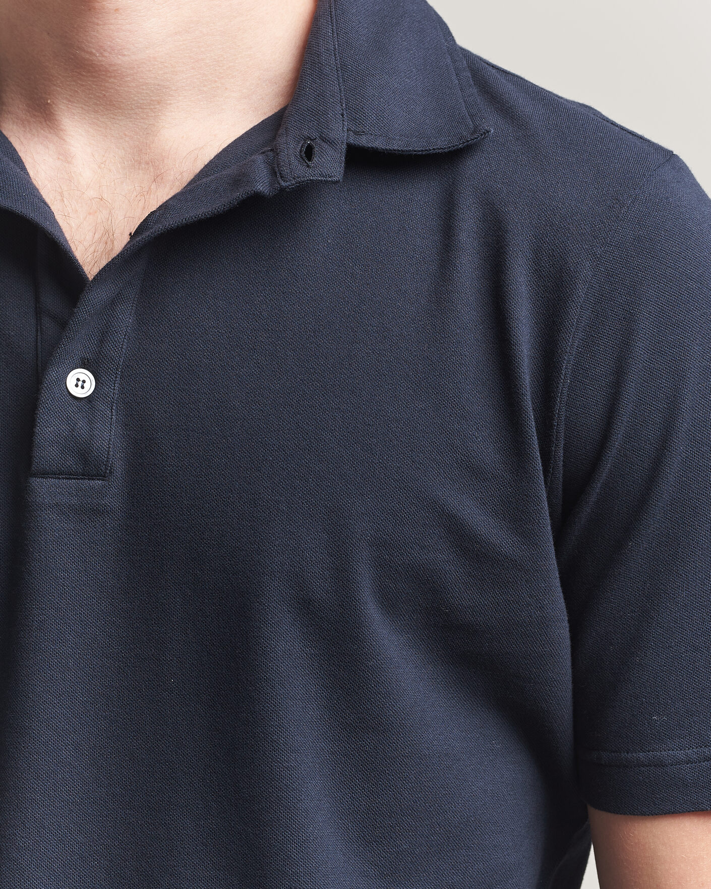 Men | Polo Shirts | Zanone | Soft Cotton Piquet Polo Navy