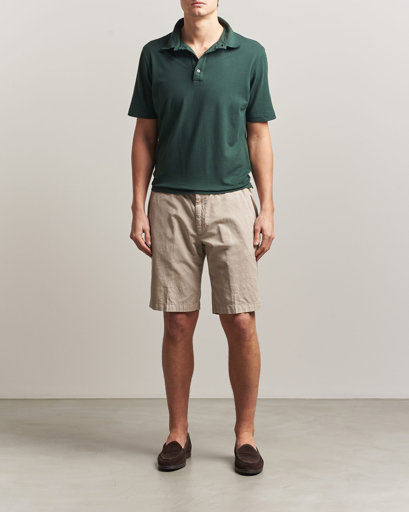 Men | Polo Shirts | Zanone | Soft Cotton Piquet Polo Dark Green