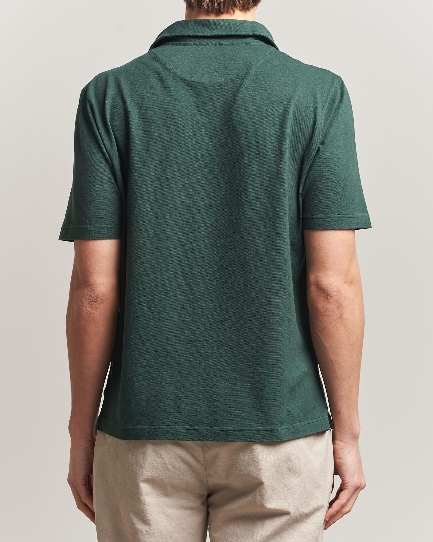 Men | Polo Shirts | Zanone | Soft Cotton Piquet Polo Dark Green