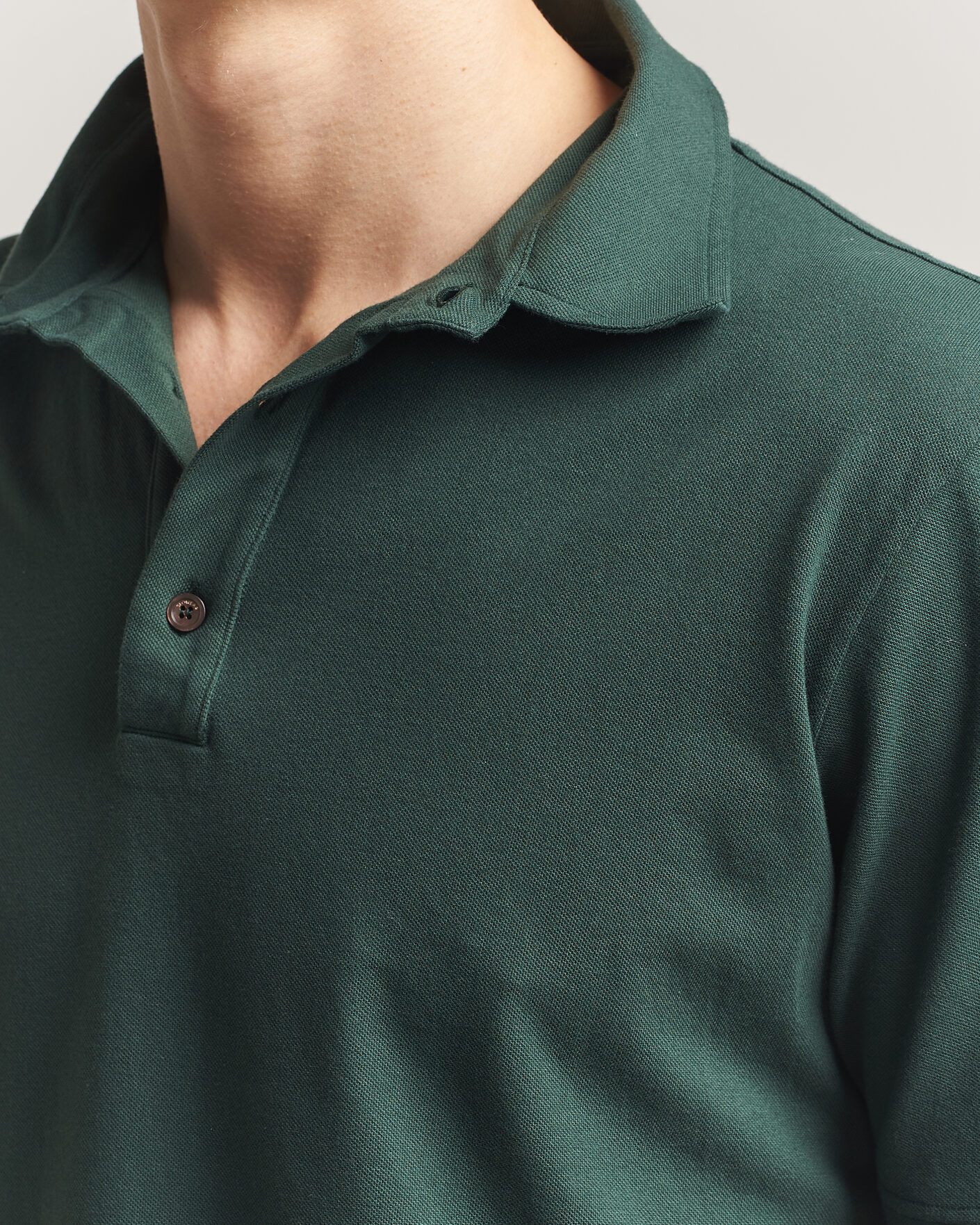 Men | Polo Shirts | Zanone | Soft Cotton Piquet Polo Dark Green