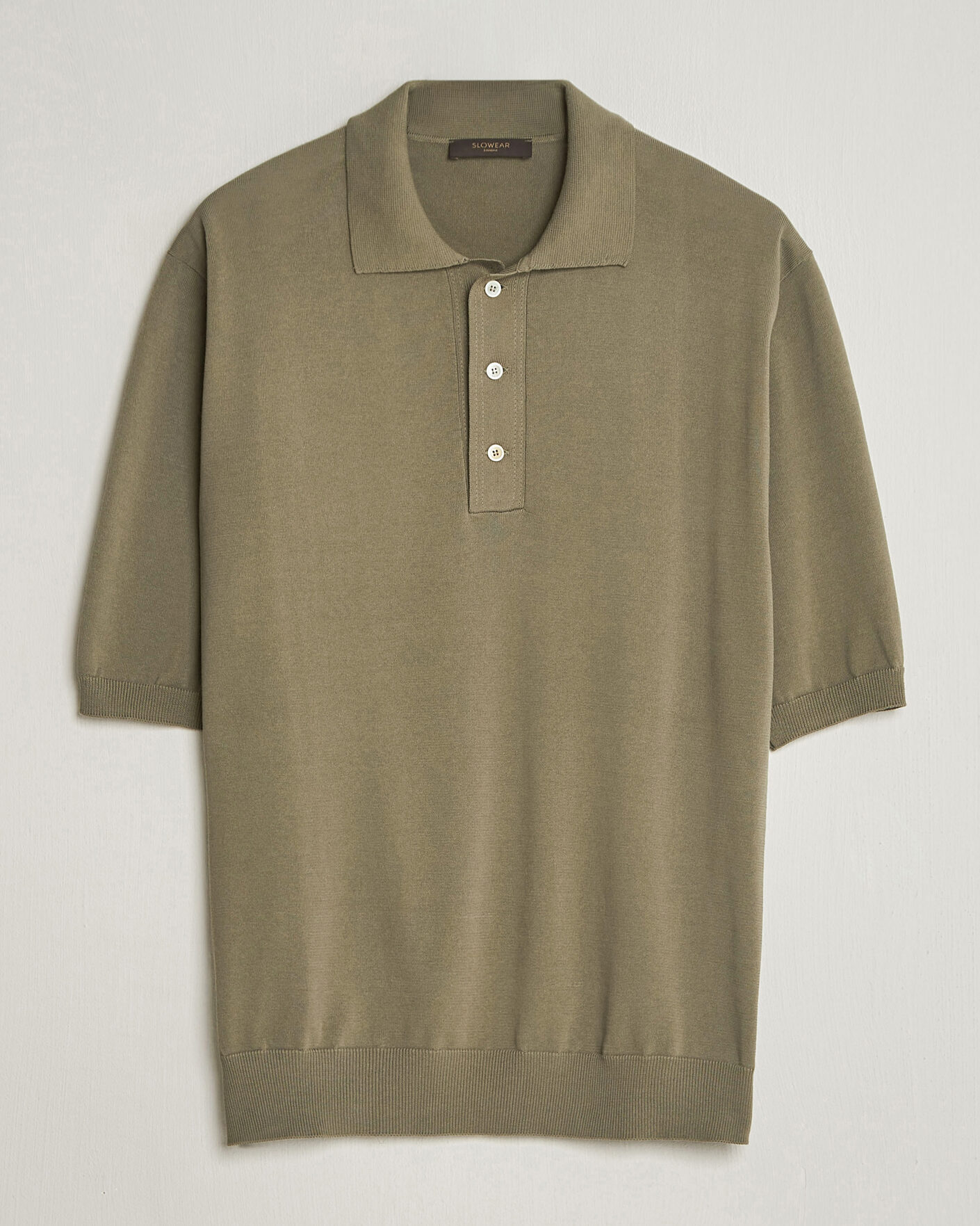 Men | Polo Shirts | Zanone | Knitted Cotton Polo Olive
