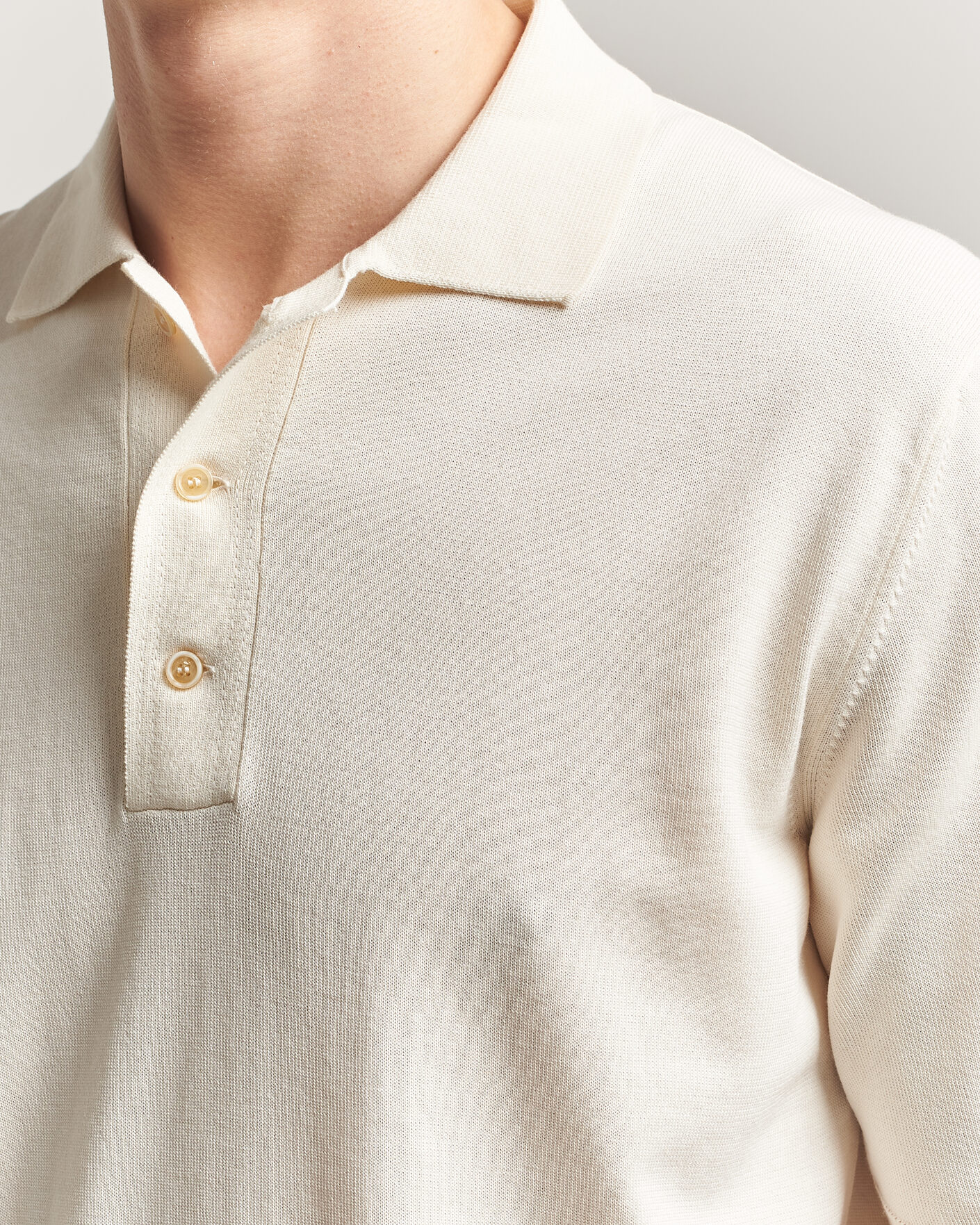 Men | Polo Shirts | Zanone | Knitted Cotton Polo Off White