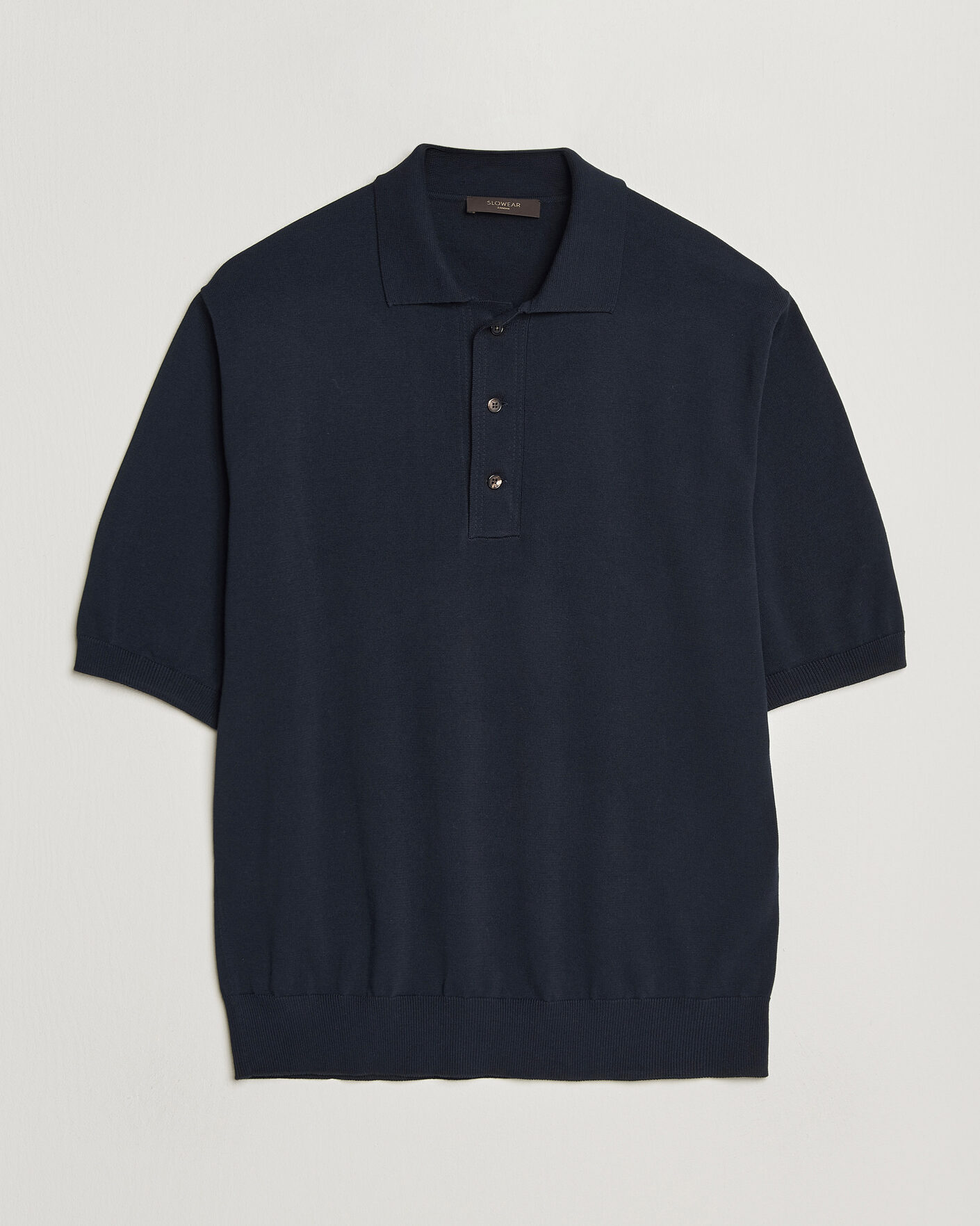 Men | Polo Shirts | Zanone | Knitted Cotton Polo Navy