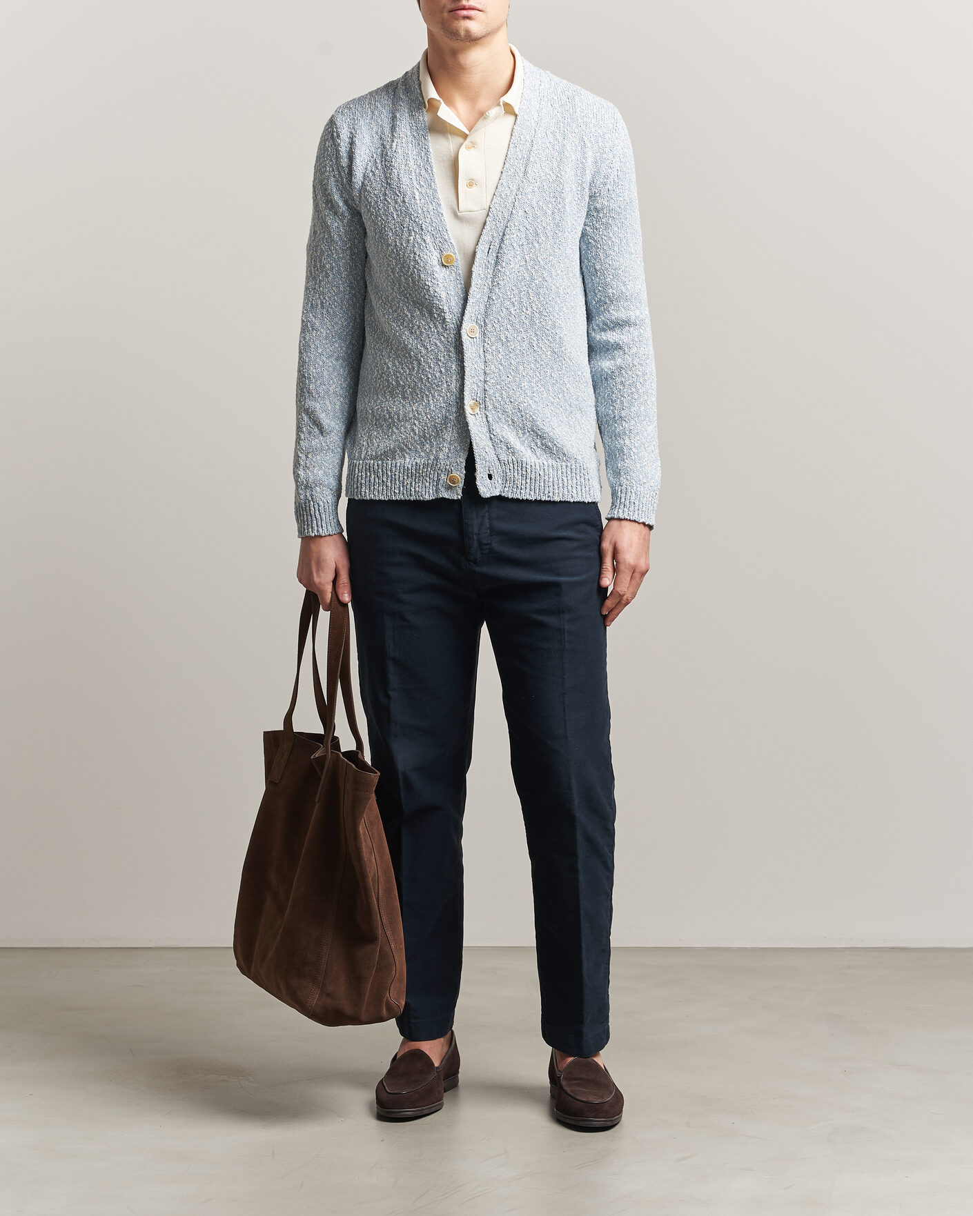 Men | Sweaters & Knitwear | Zanone | Mouline Cardigan Sky Blue