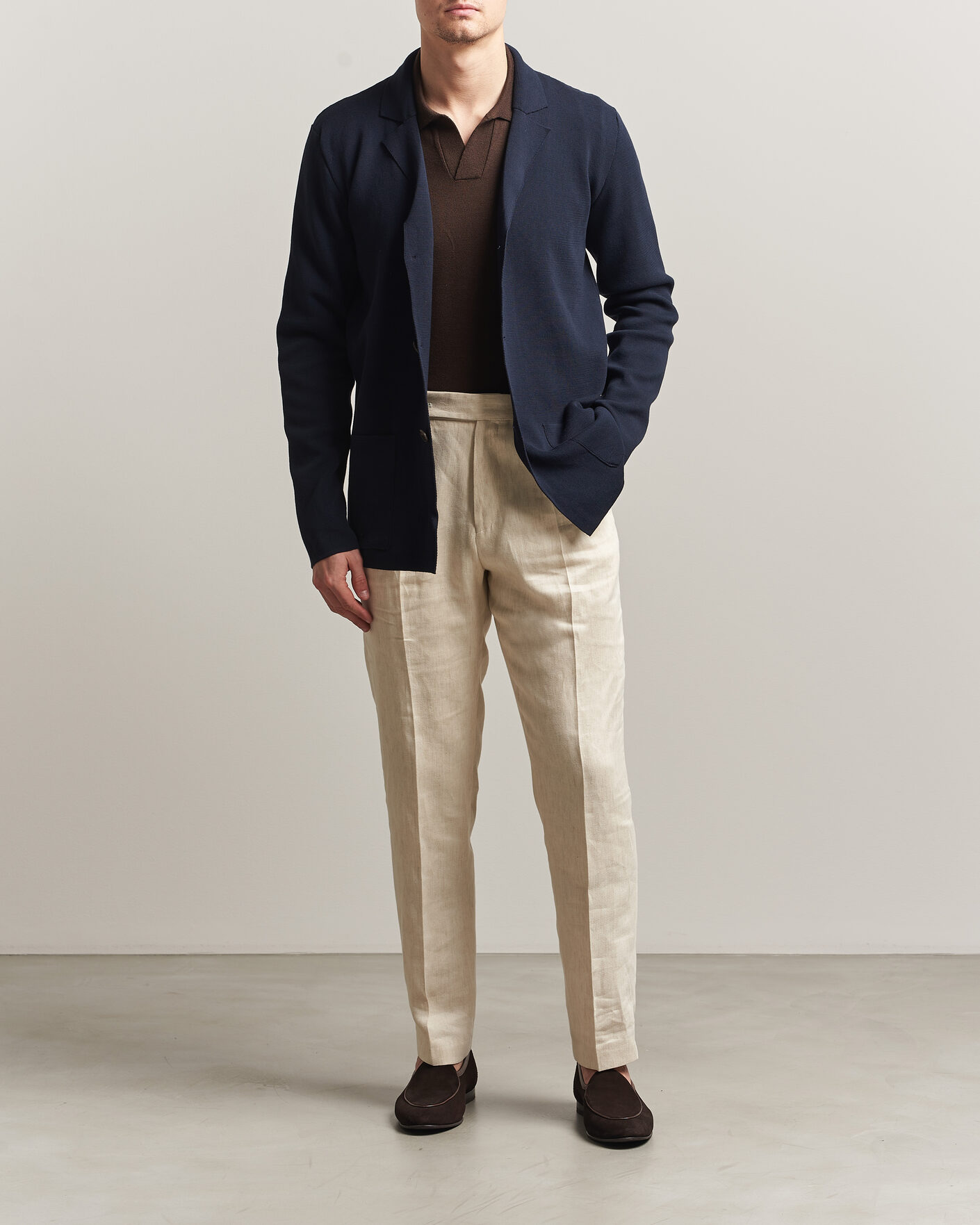 Men | Blazers | Zanone | Knitted Cotton Blazer Navy