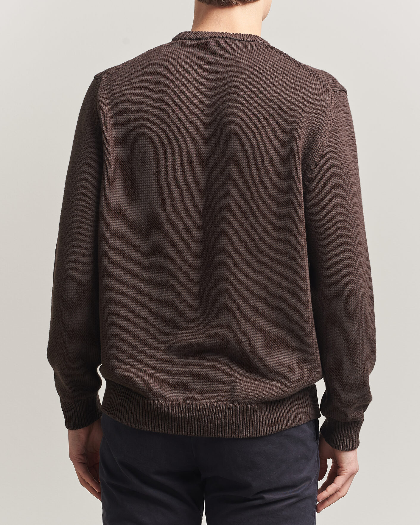 Men | Sweaters & Knitwear | Zanone | Soft Cotton Crew Neck Sweater Chocolate