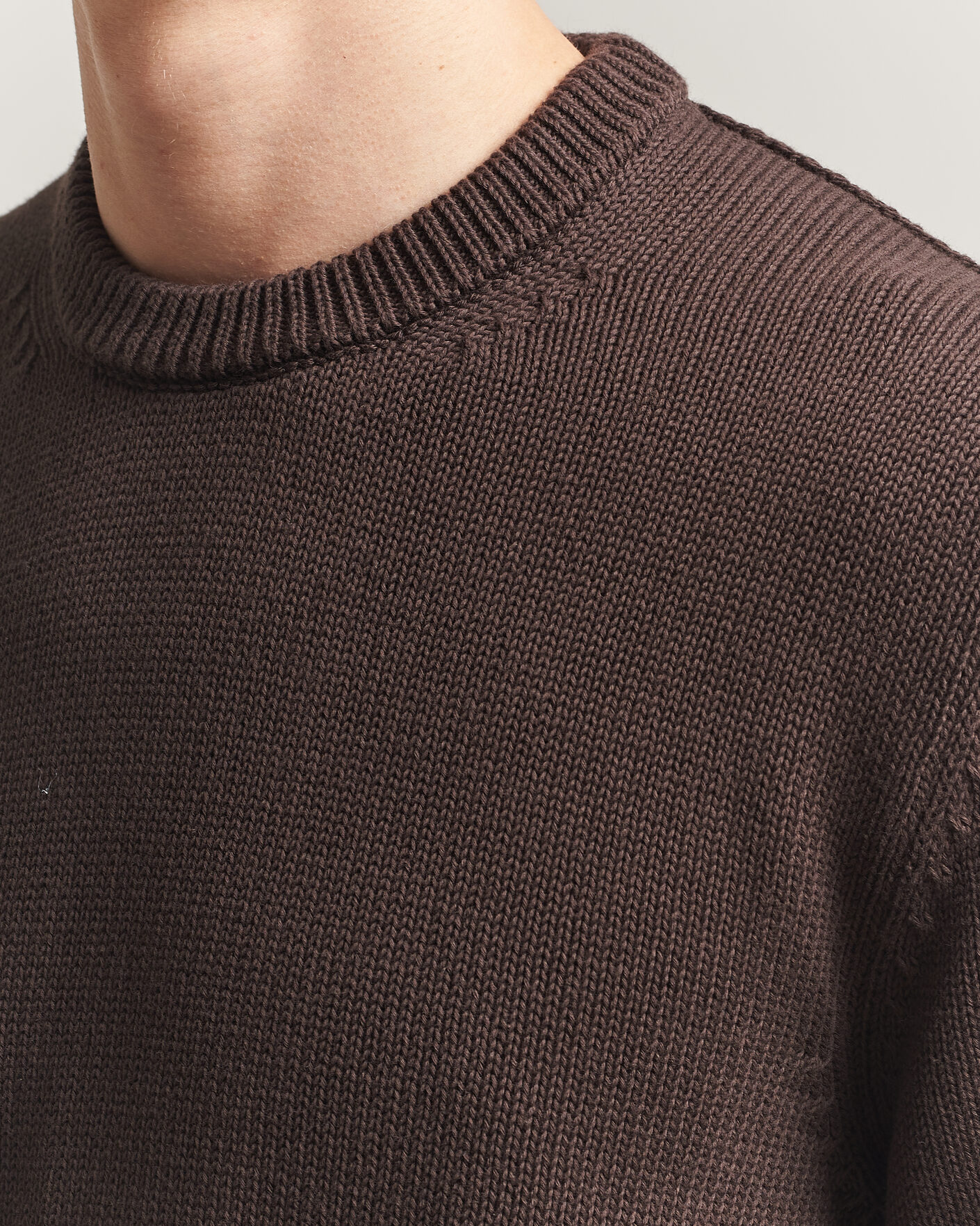 Men | Sweaters & Knitwear | Zanone | Soft Cotton Crew Neck Sweater Chocolate