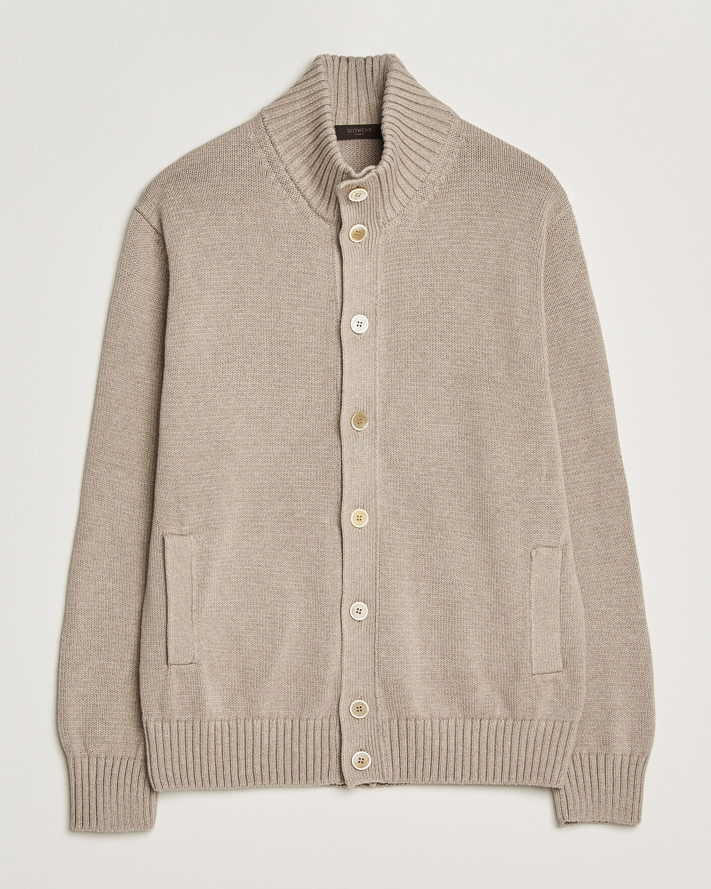 Men | Sweaters & Knitwear | Zanone | Soft Cotton Chioto Cardigan Taupe