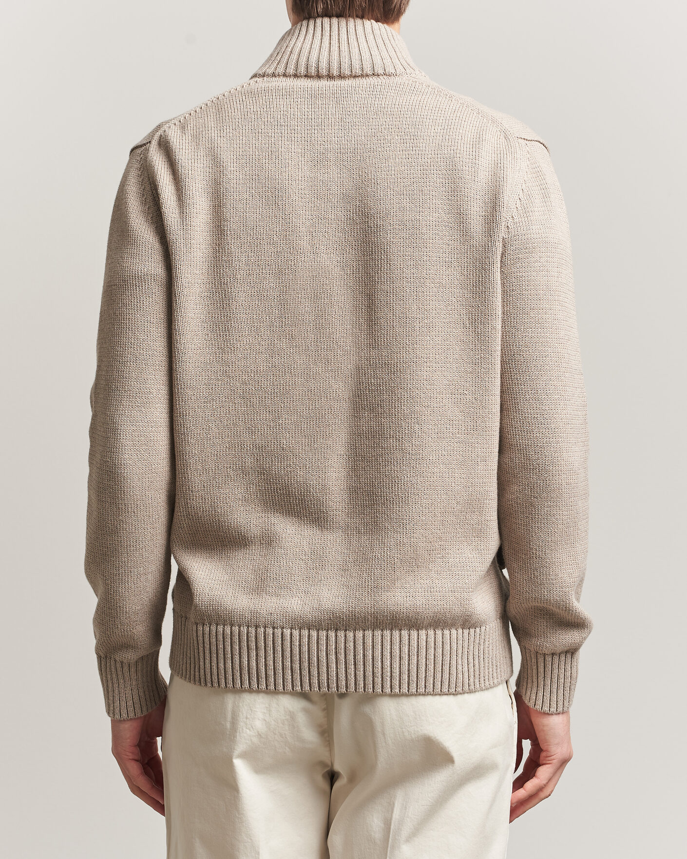 Men | Sweaters & Knitwear | Zanone | Soft Cotton Chioto Cardigan Taupe
