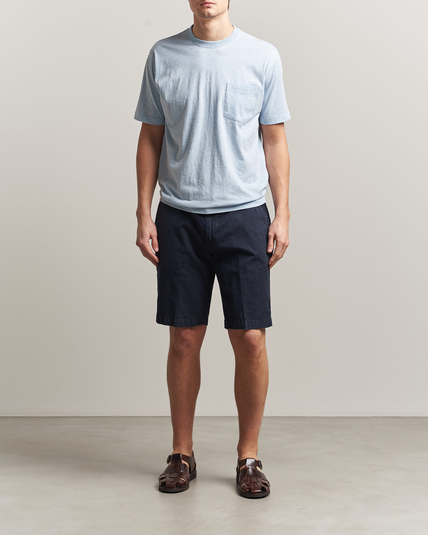 Men | T-Shirts | BEAMS PLUS | Pocket Tee Sax Blue