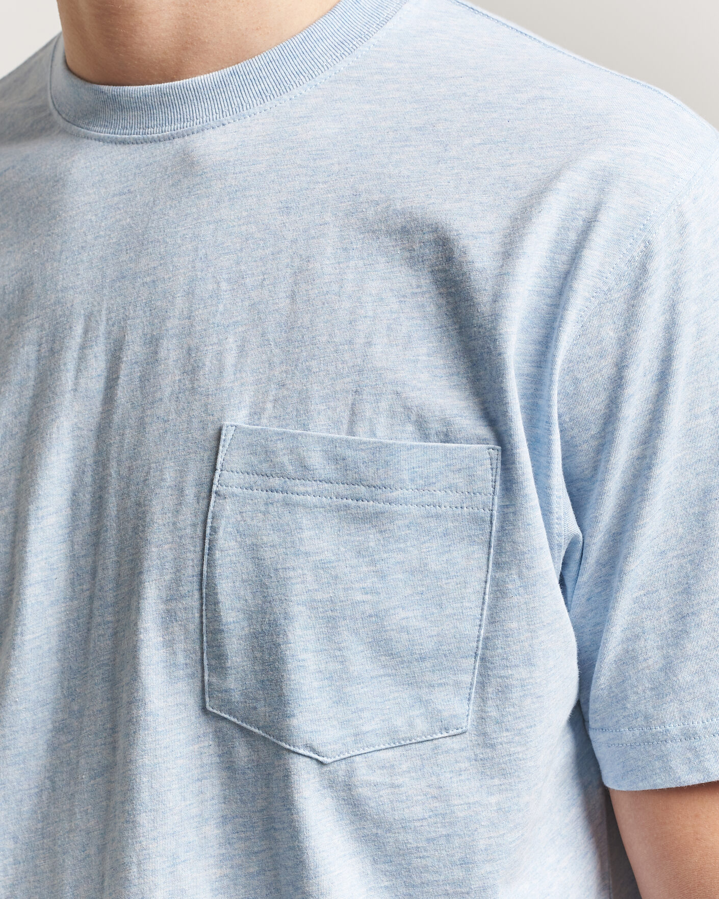Men | T-Shirts | BEAMS PLUS | Pocket Tee Sax Blue