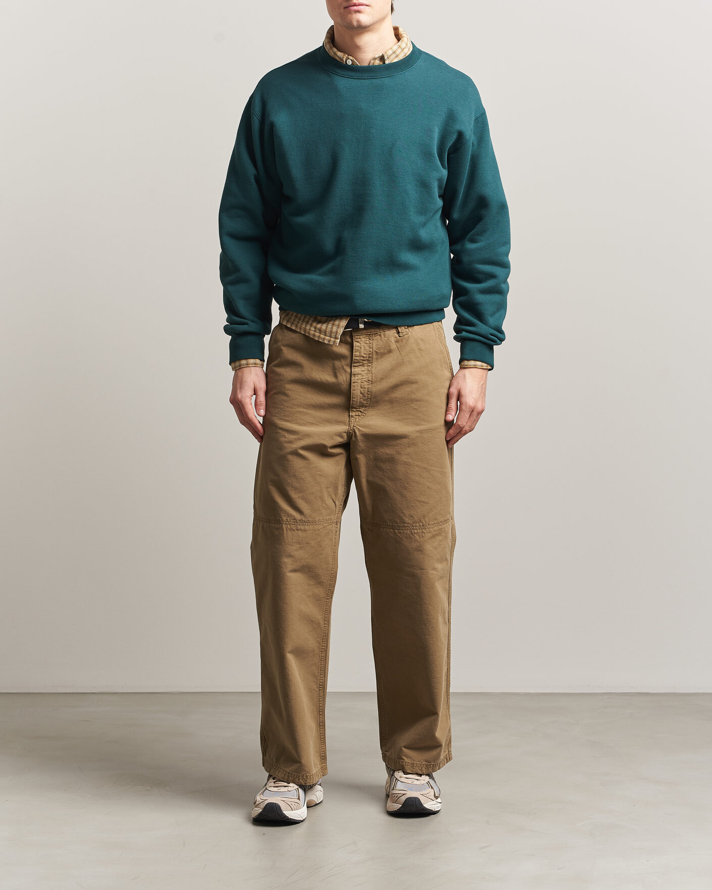 Men | Sweaters & Knitwear | BEAMS PLUS | Crew Sweat Dark Green