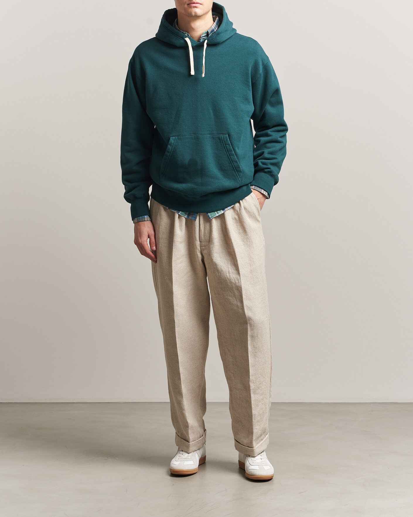 Men | Sweaters & Knitwear | BEAMS PLUS | Hooded Sweat Pullover Dark Green