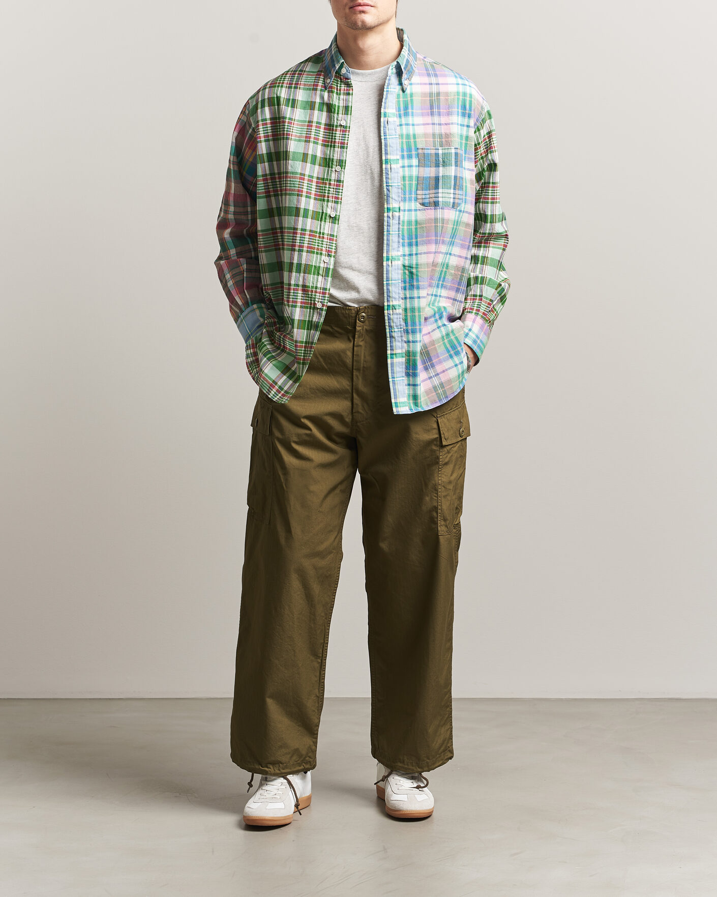 BEAMS PLUS Patchwork Madras Shirt Multicolour at CareOfCarl.com