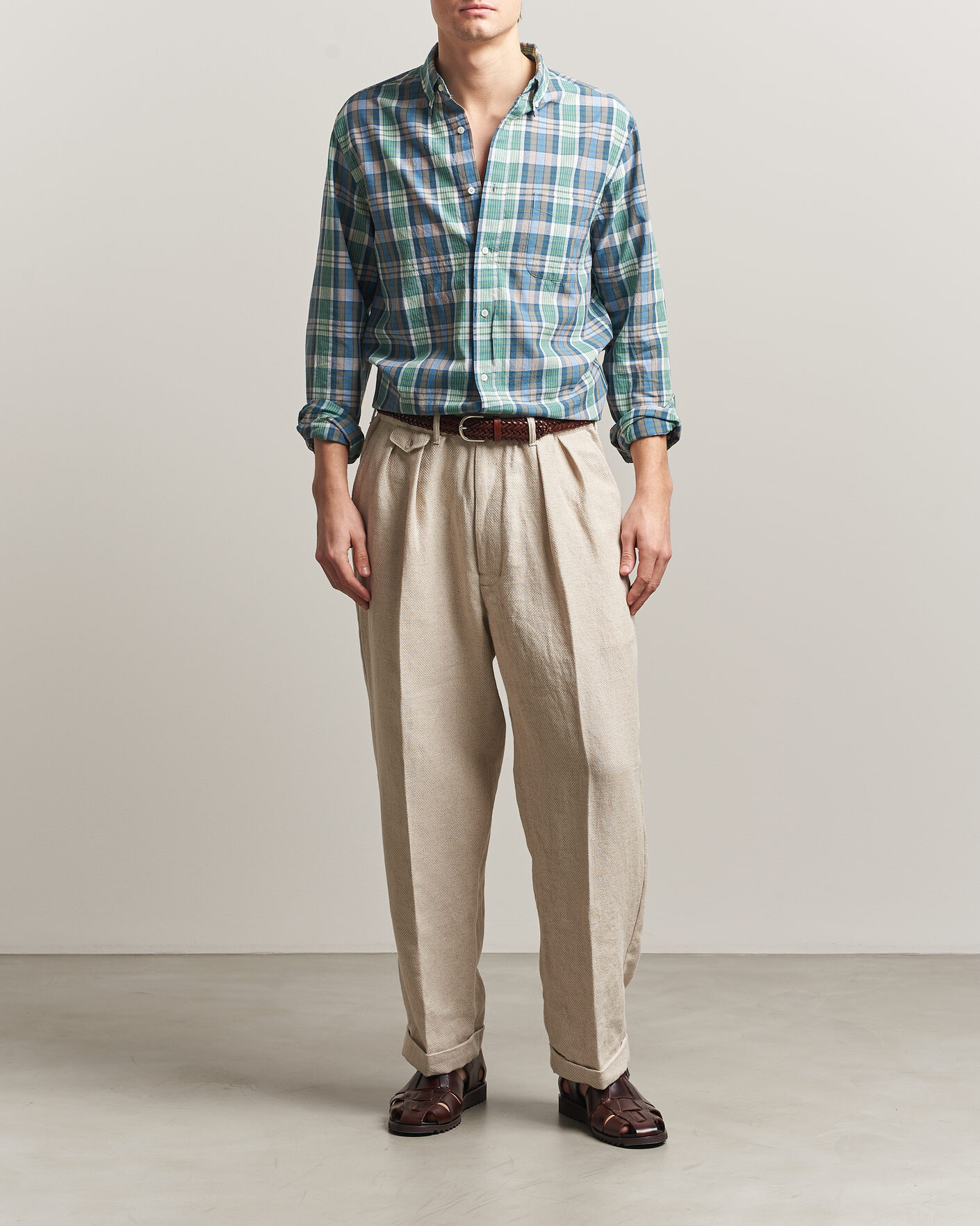 Men | Shirts | BEAMS PLUS | Madras Button Down Shirt Blue
