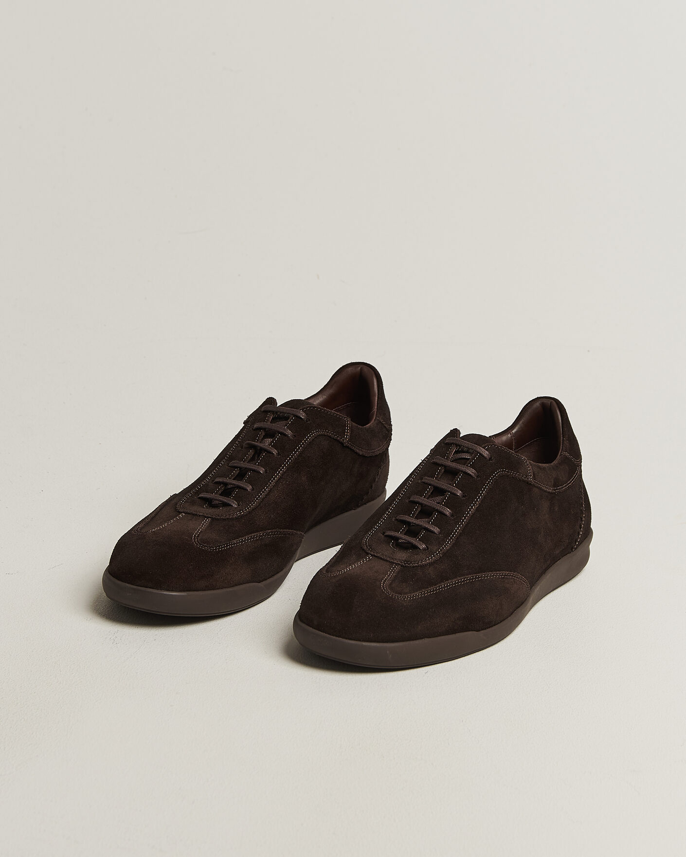 Men | Sneakers | Loake Shoemakers | Loake 1880 Mayfair Suede Dress Sneaker Dark Brown