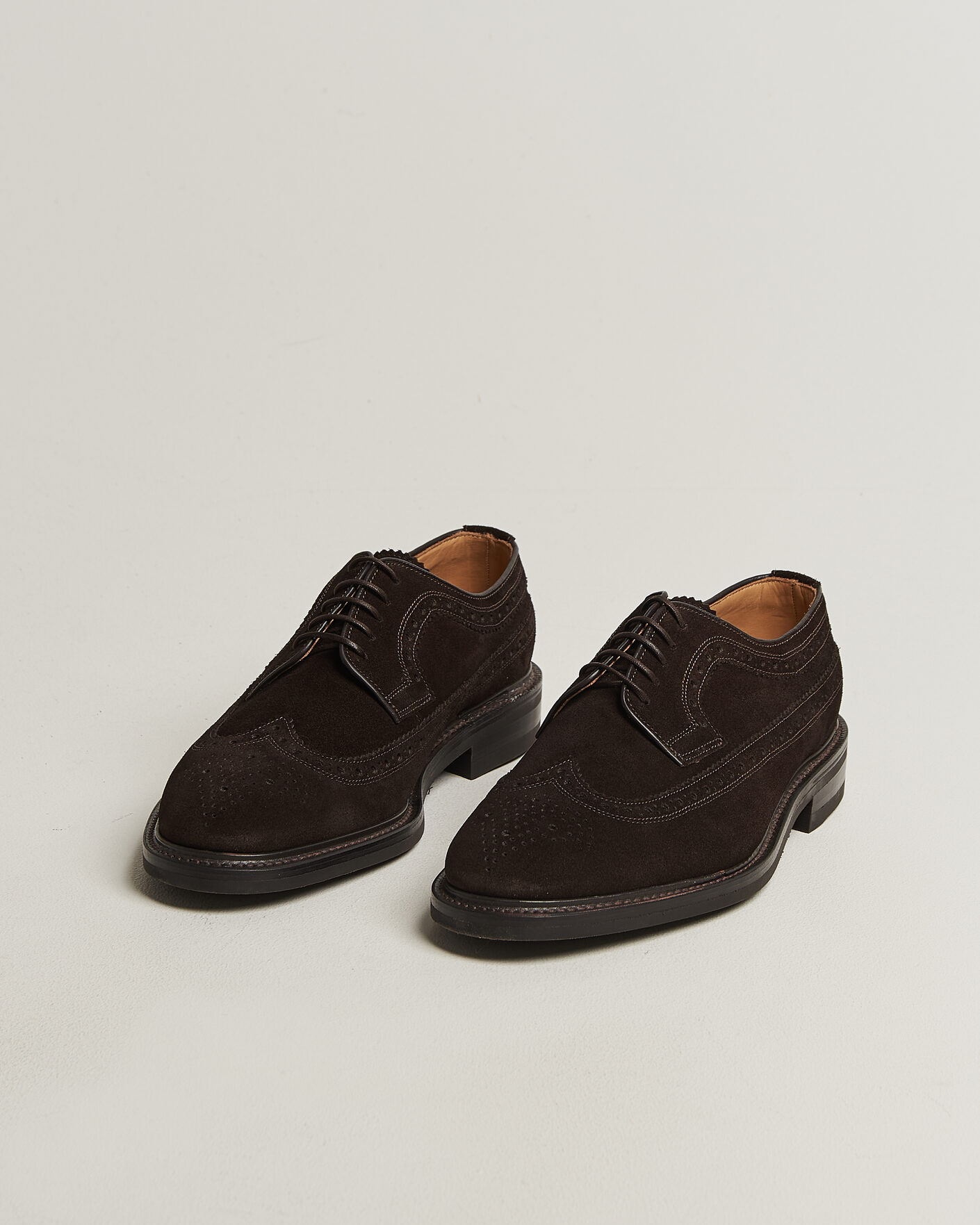Men | Derby Shoes | Loake Shoemakers | Sovereign Longwing Suede Derby Dark Brown
