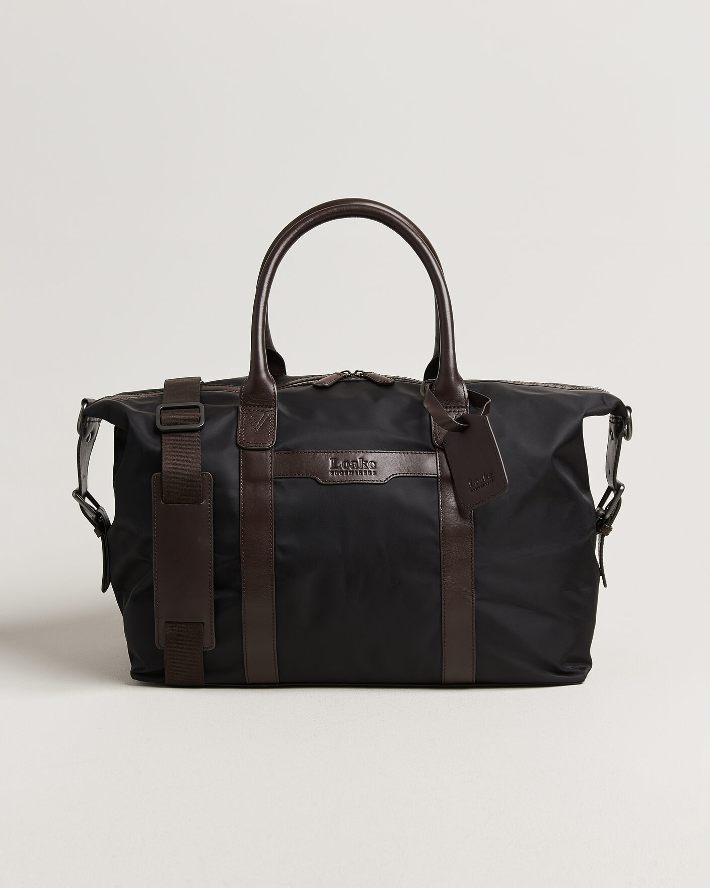 Men | Bags | Loake Shoemakers | Gower Nylon/Leather Holdall Black