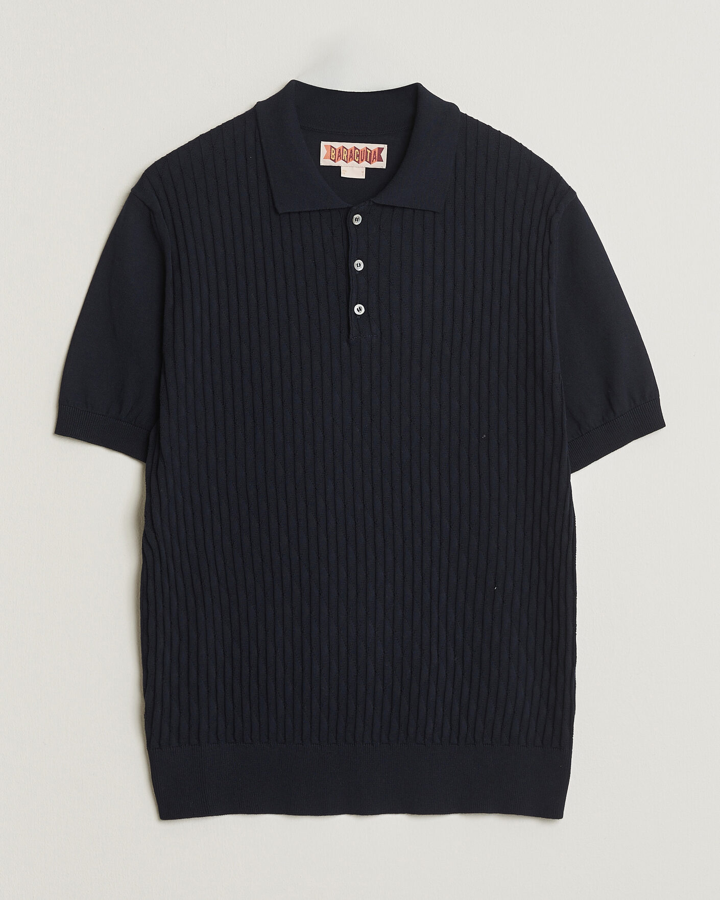 Men | Polo Shirts | Baracuta | Pattern Stich Polo Navy