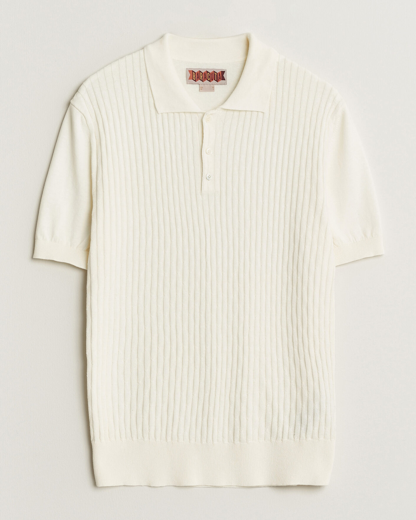 Men | Polo Shirts | Baracuta | Pattern Stich Polo Off White