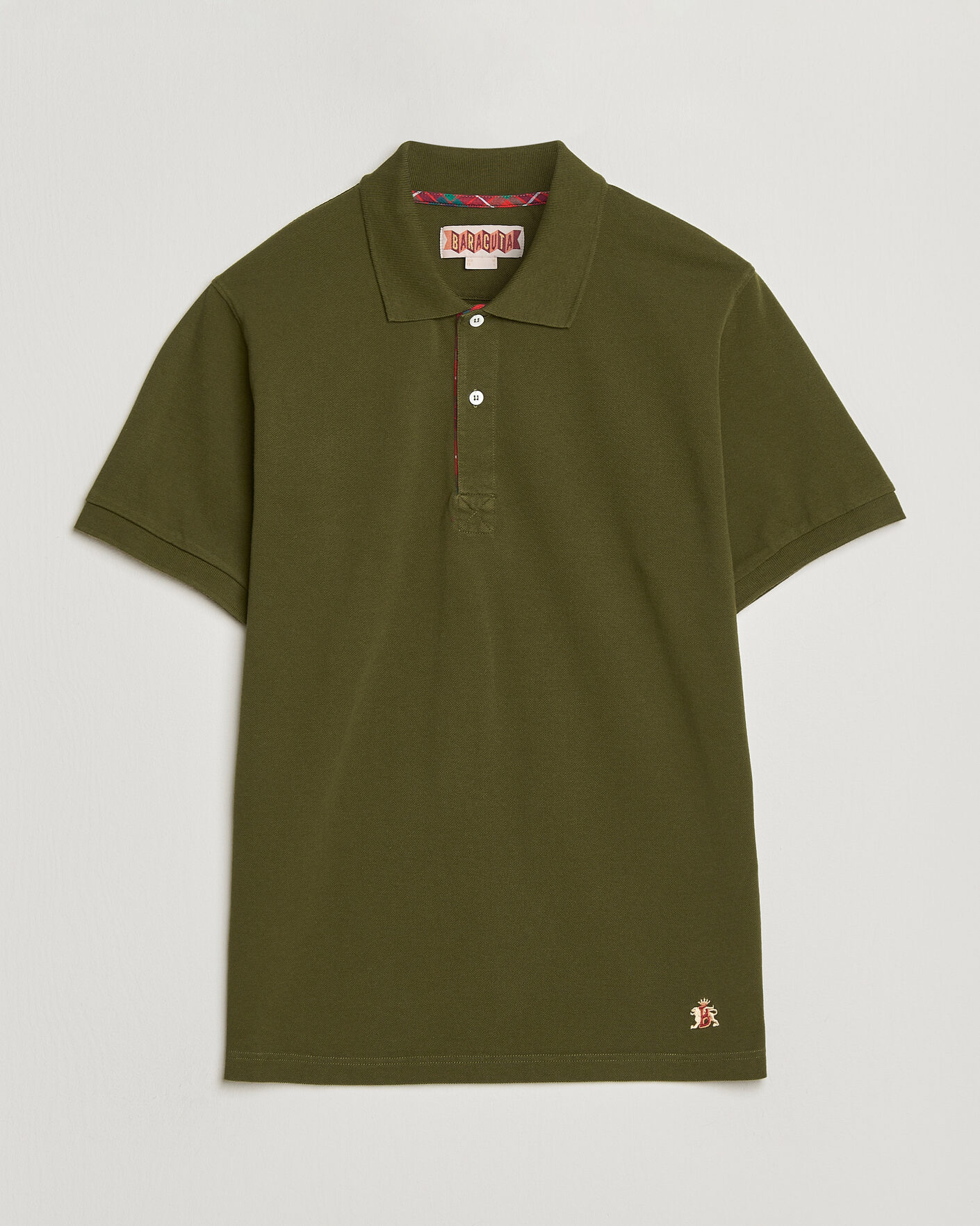 Men | Polo Shirts | Baracuta | Tartan Placket Piquet Polo Beech