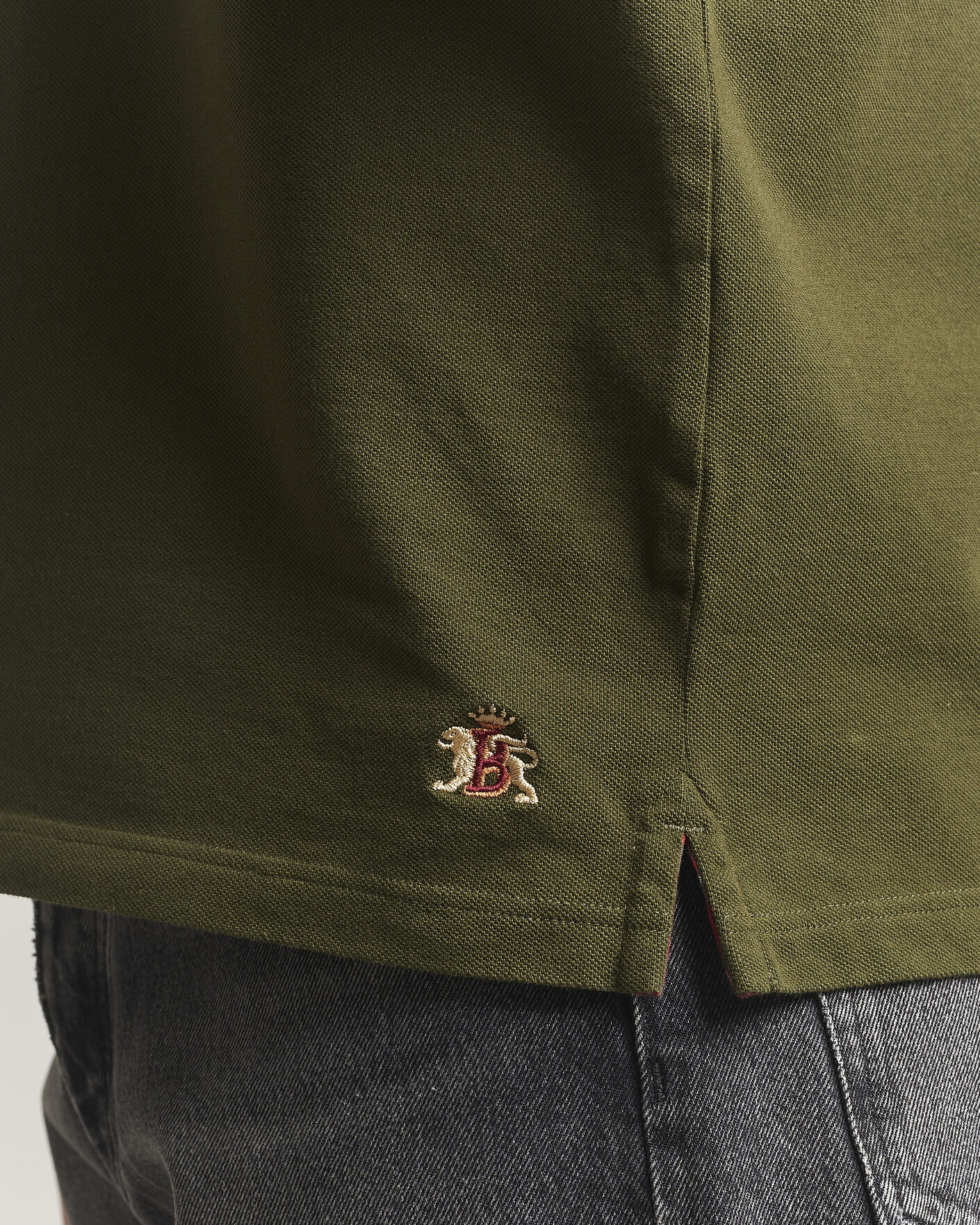 Men | Polo Shirts | Baracuta | Tartan Placket Piquet Polo Beech