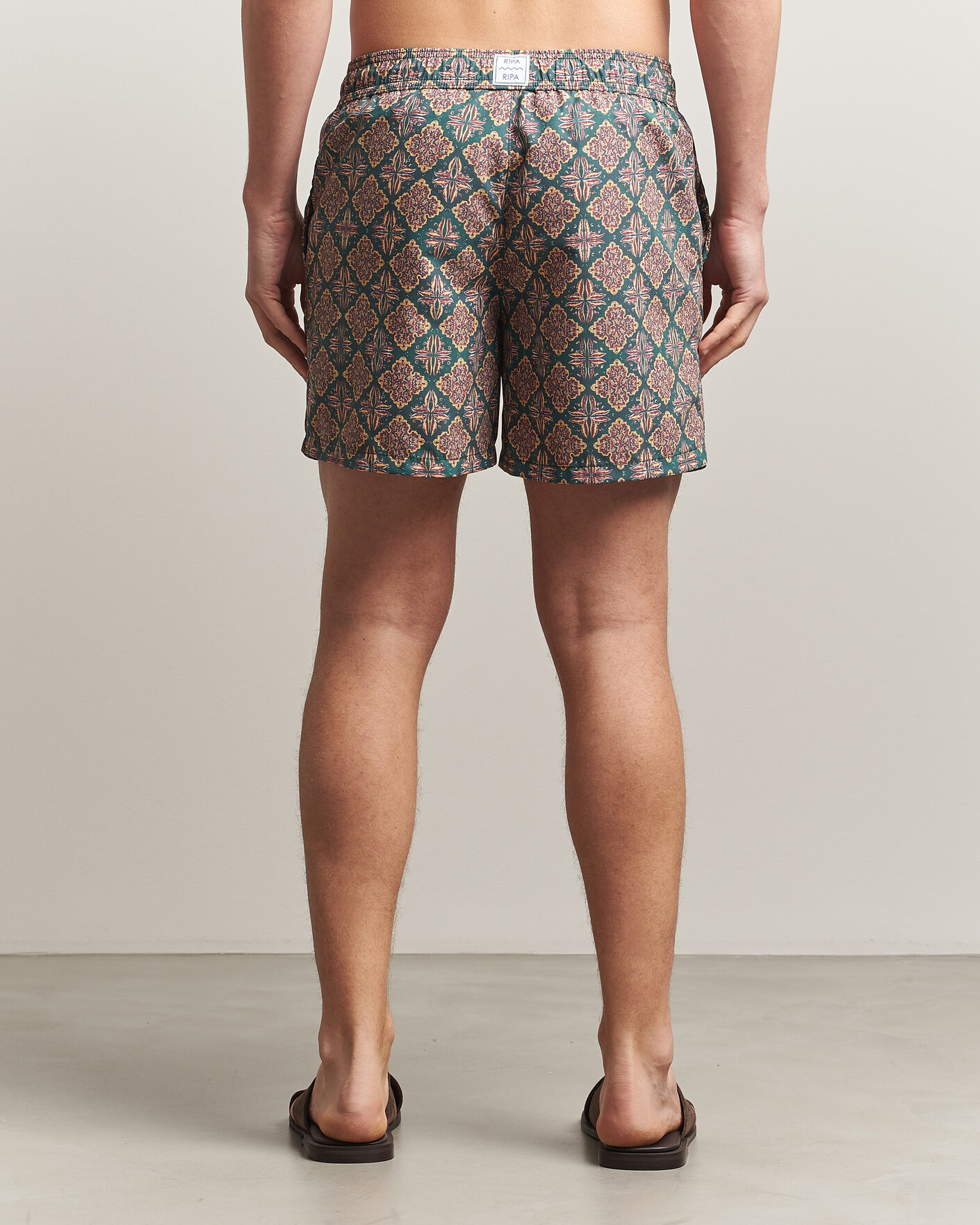 Men | Swimwear | Ripa Ripa | Printed Swimshorts Green/Red