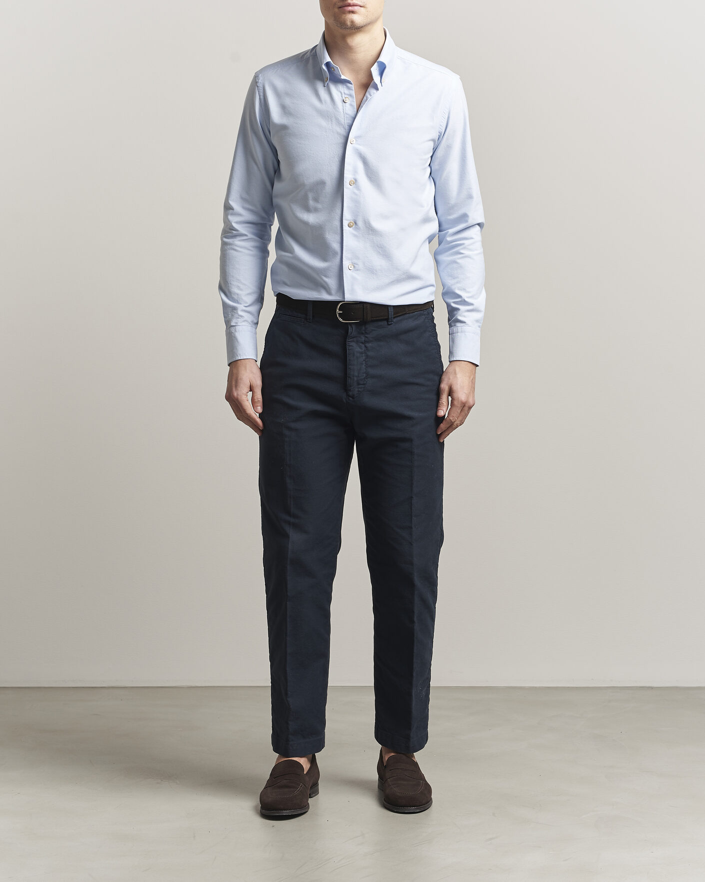 Men | Shirts | Grigio | Oxford Button Down Shirt Light Blue
