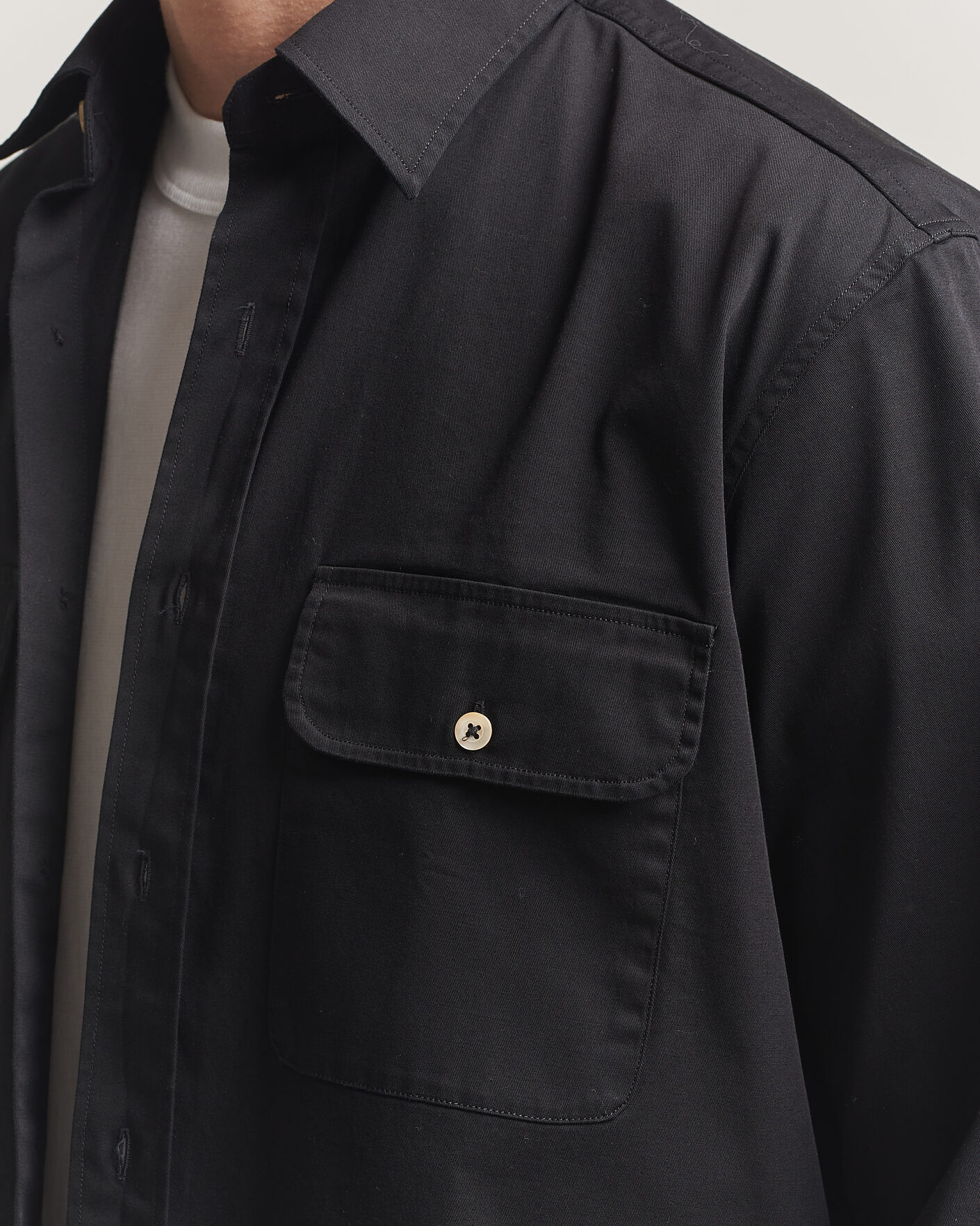Men | Shirts | Grigio | Illinois Cotton Overshirt Black